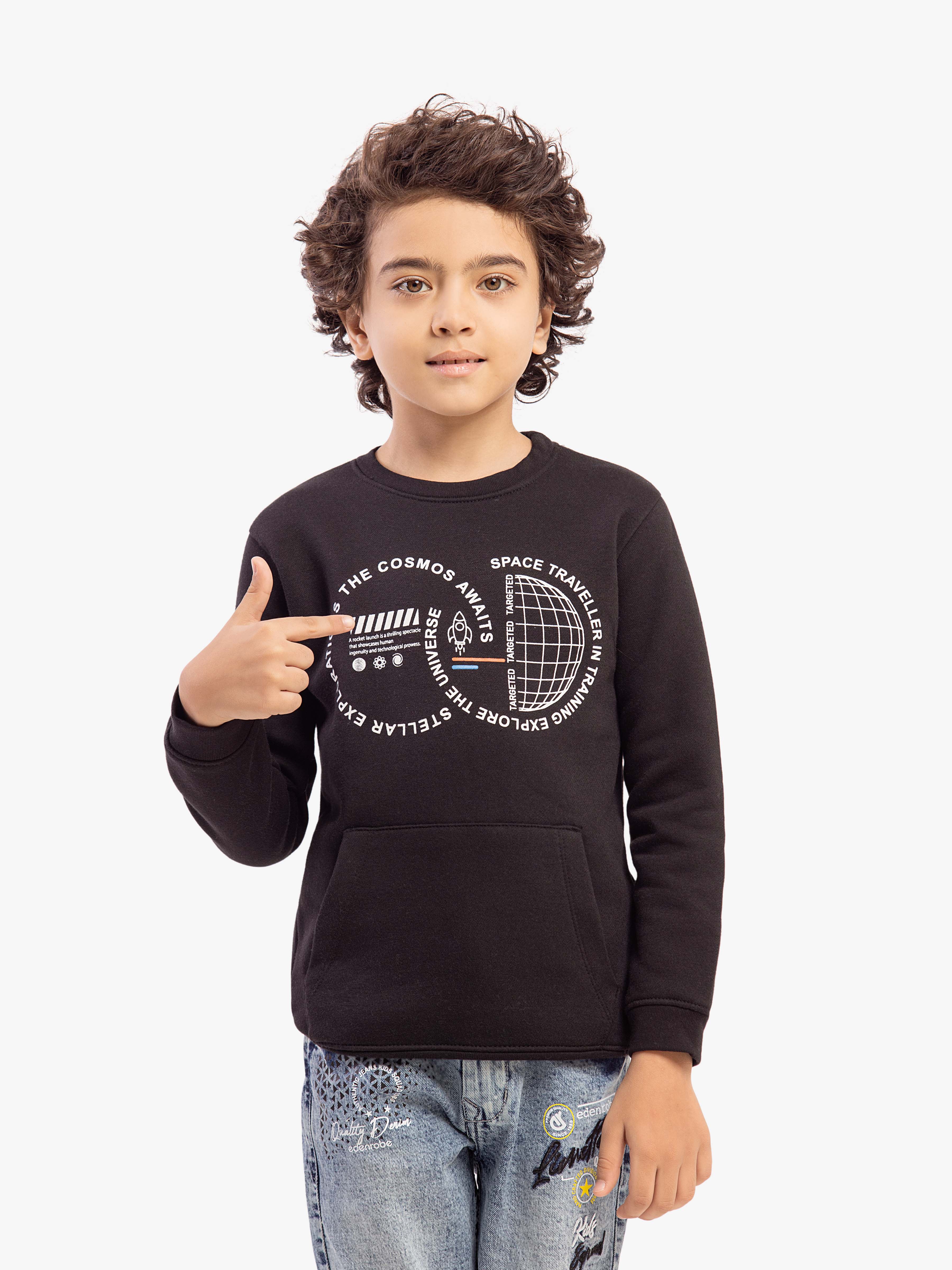 Boy's Black Sweatshirt - EBTSS5-013