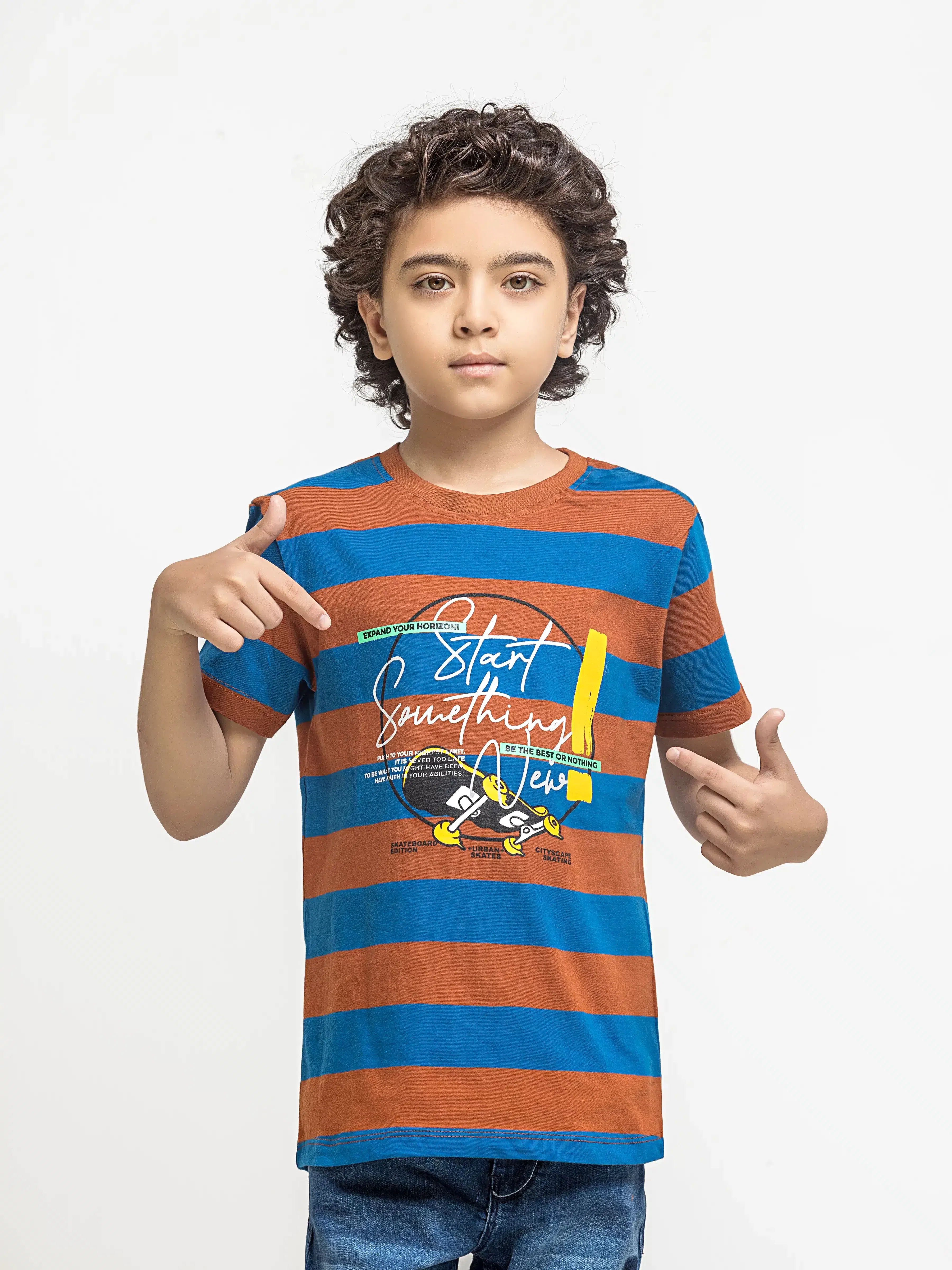 Boy's Blue & Brown T-Shirt - EBTTS6-056