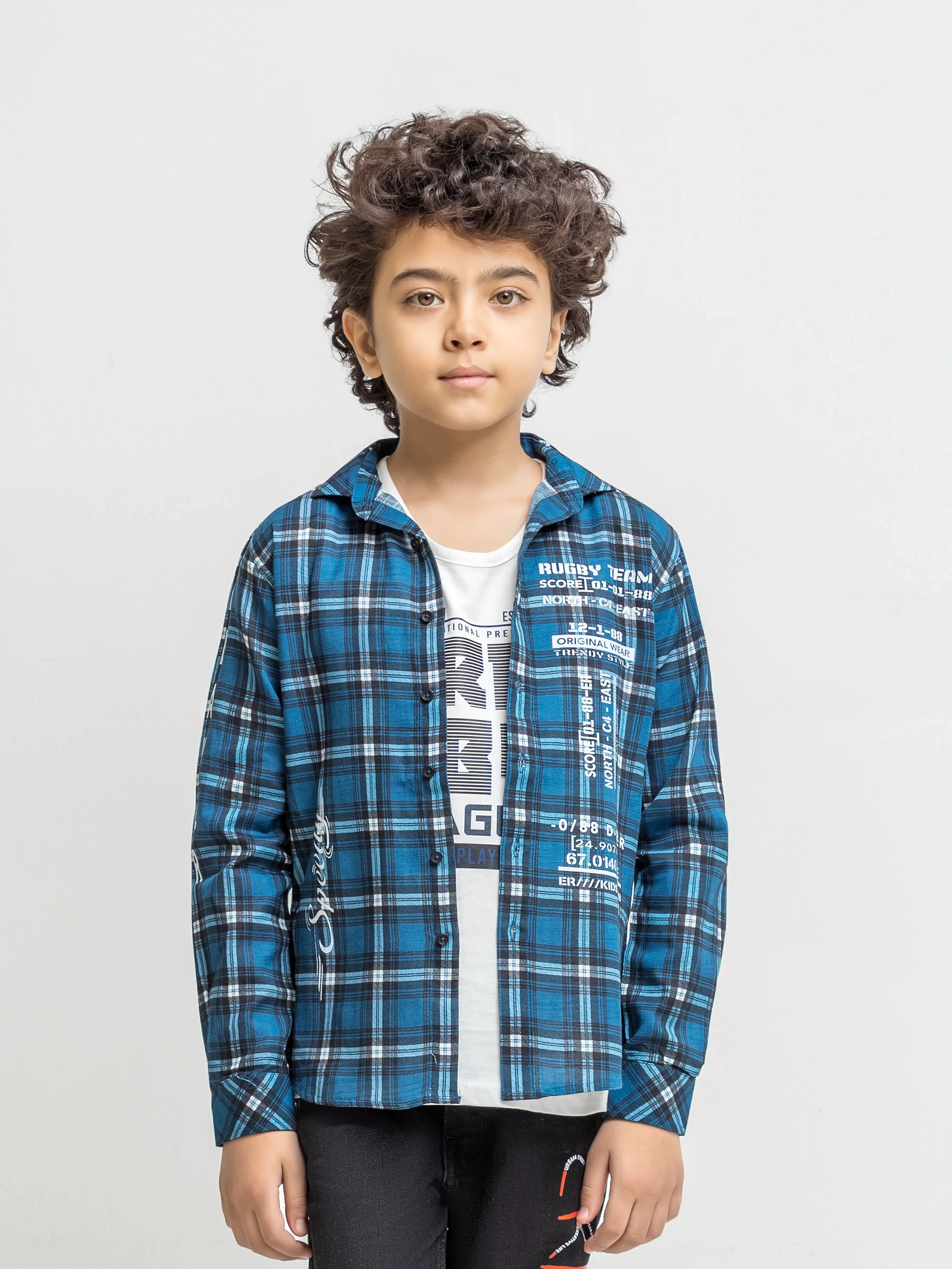 Boy's Blue & White Shirt - EBTS5-27581-2P