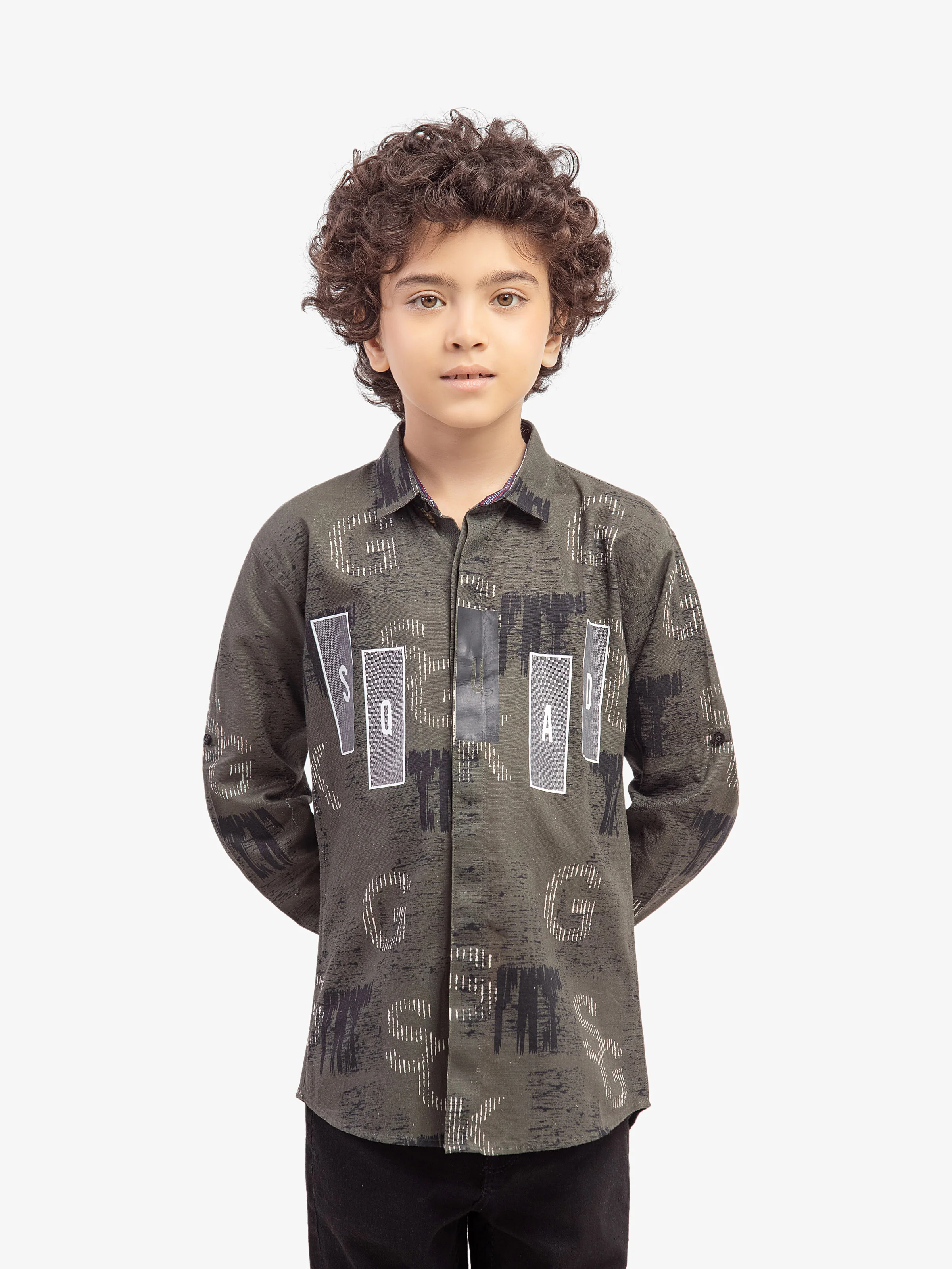Boy's Dark Green Shirt - EBTS5-27633