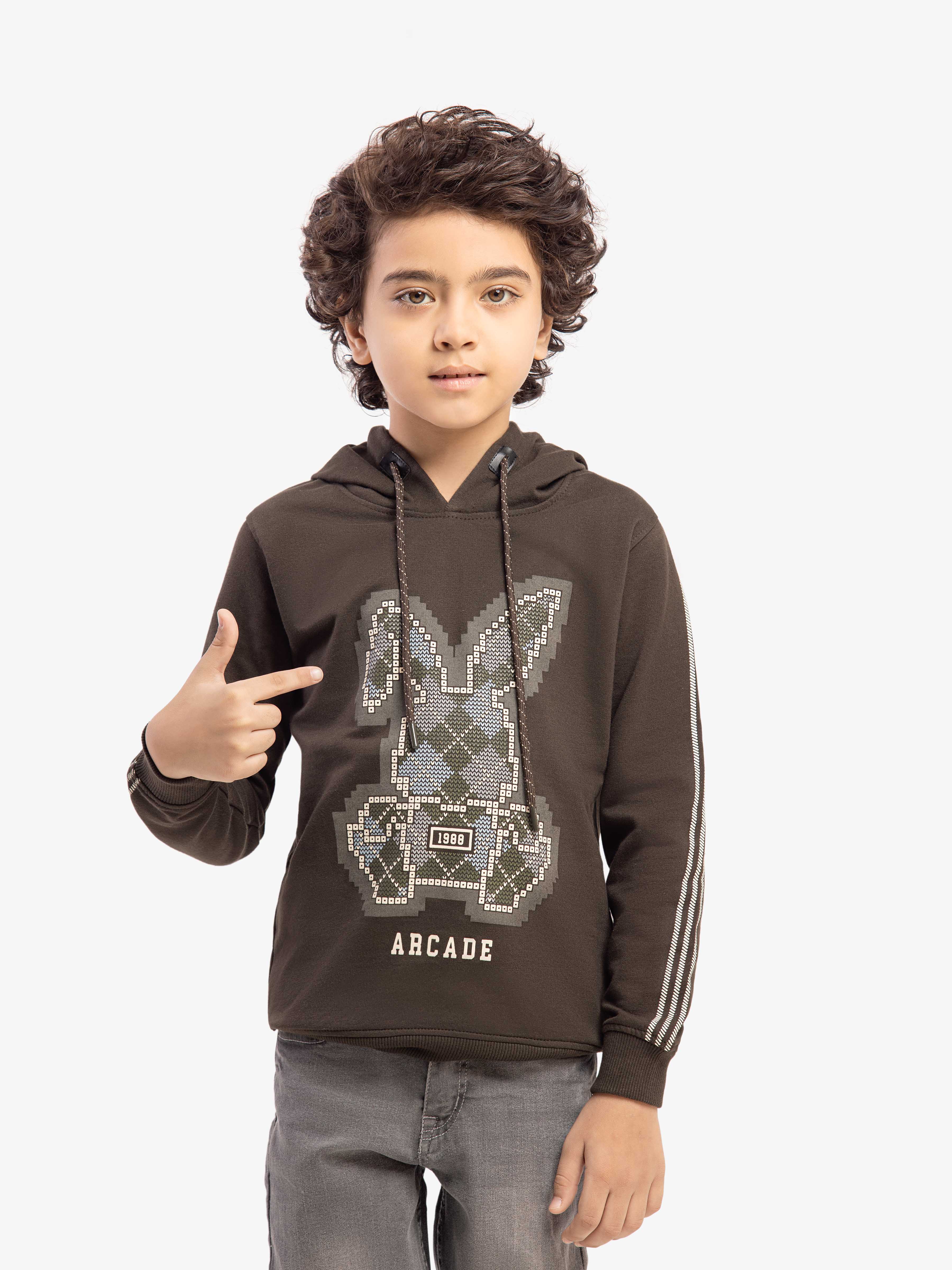 Boy's Dark Olive Hoodie - EBTH5-008