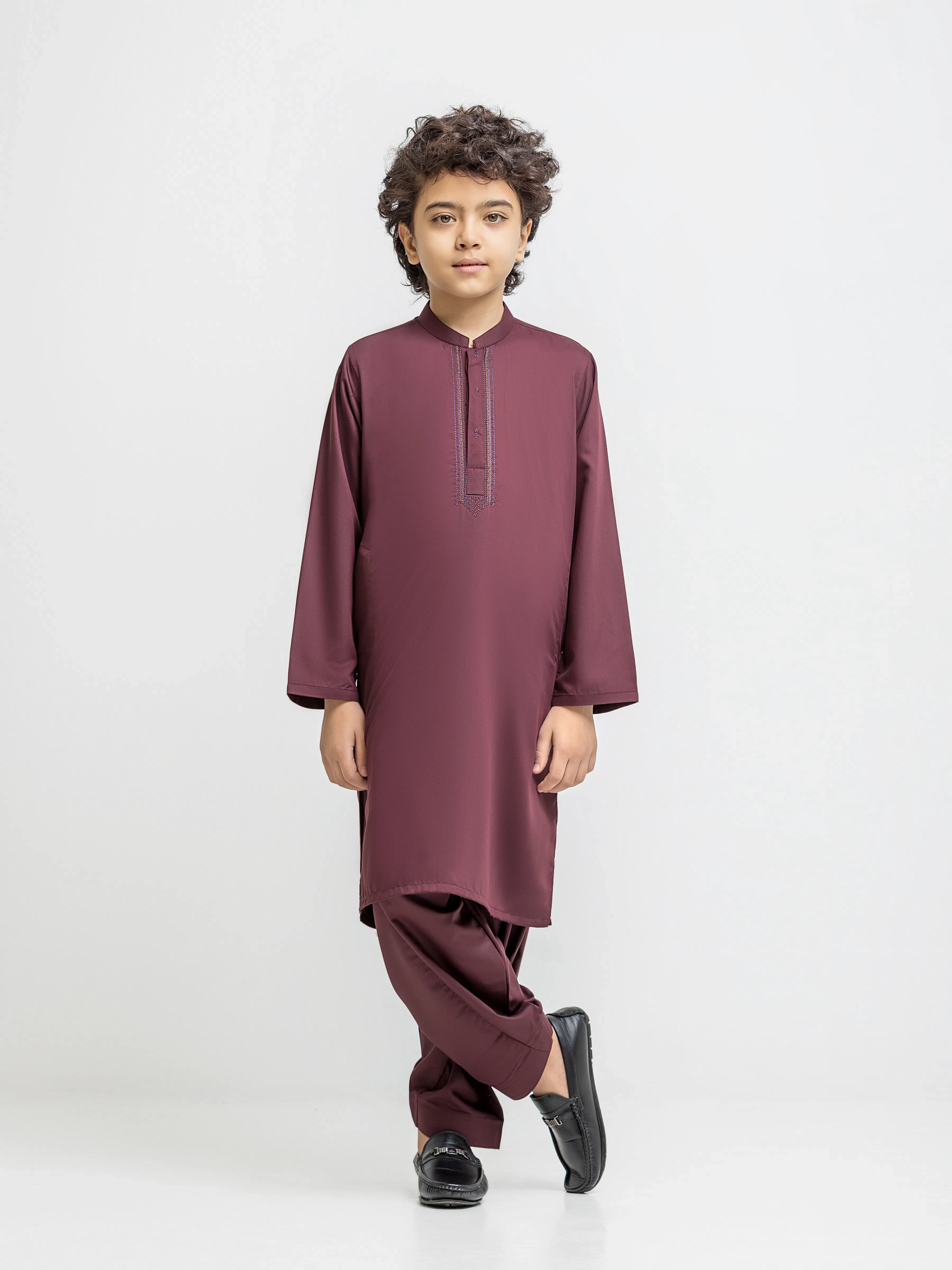 Boy's Deep Maroon Kurta Shalwar - EBTKS5-4062