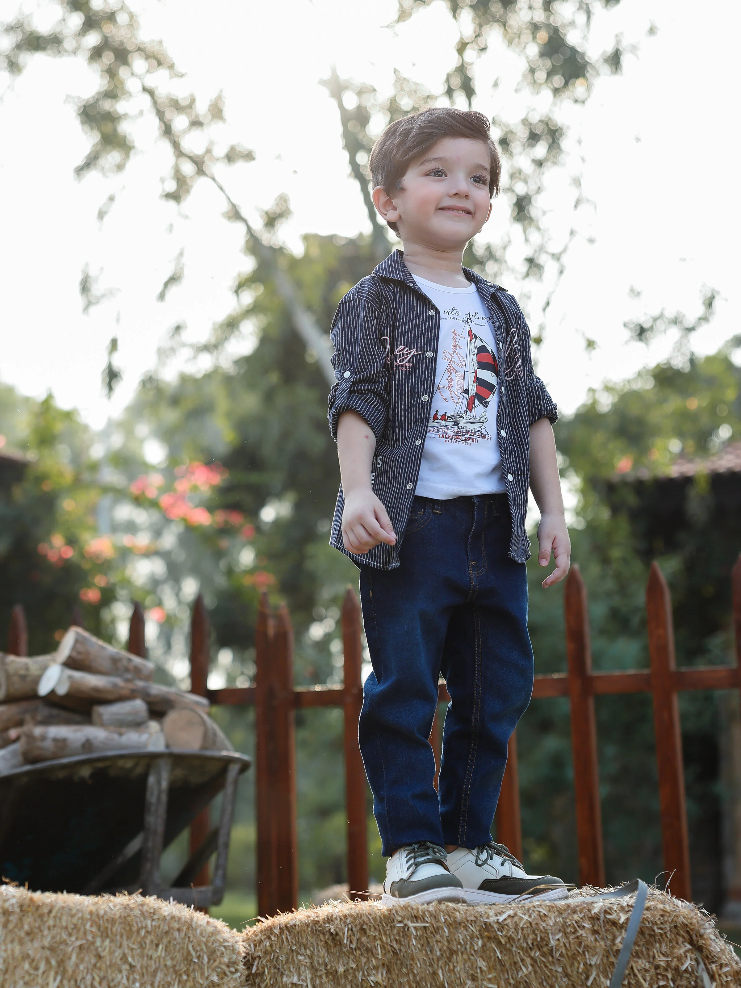 Boy's Navy Blue Shirt & Tank Top- EBTS5-27641-2P - Image 2