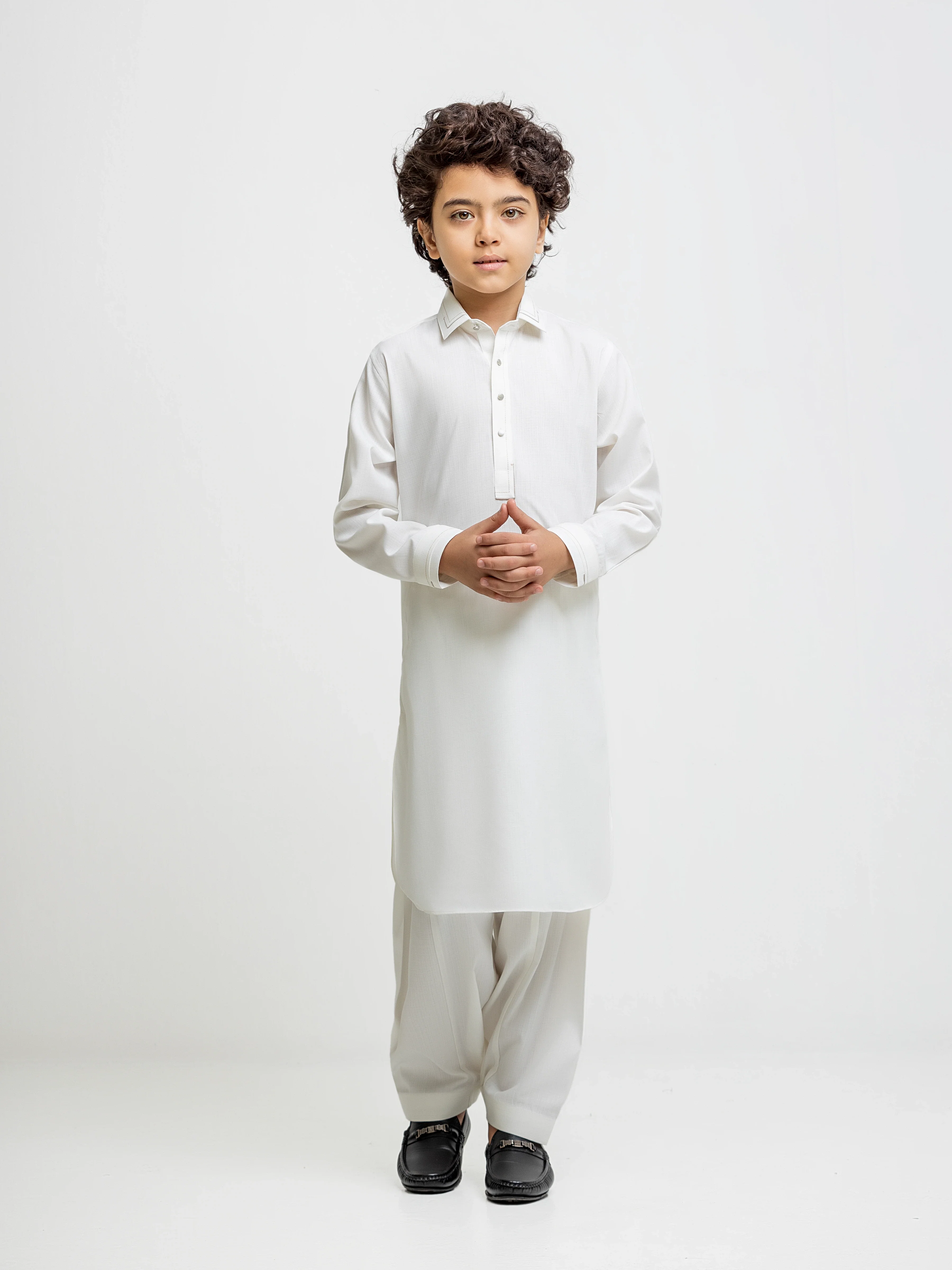 Boy's Off White Kurta Shalwar - EBTKS6-4084