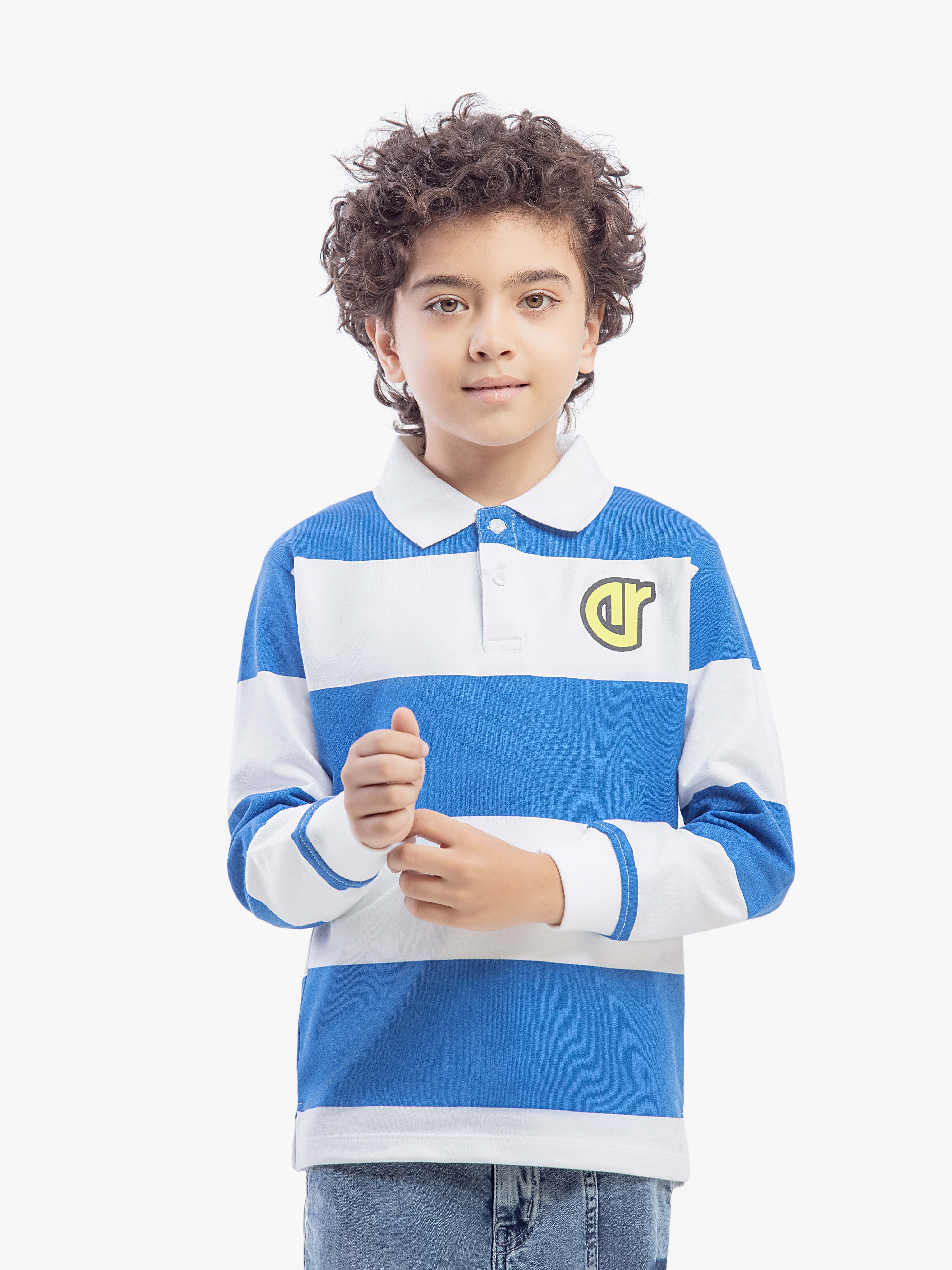 Boy's White & Blue Sweatshirt - EBTSS24-009