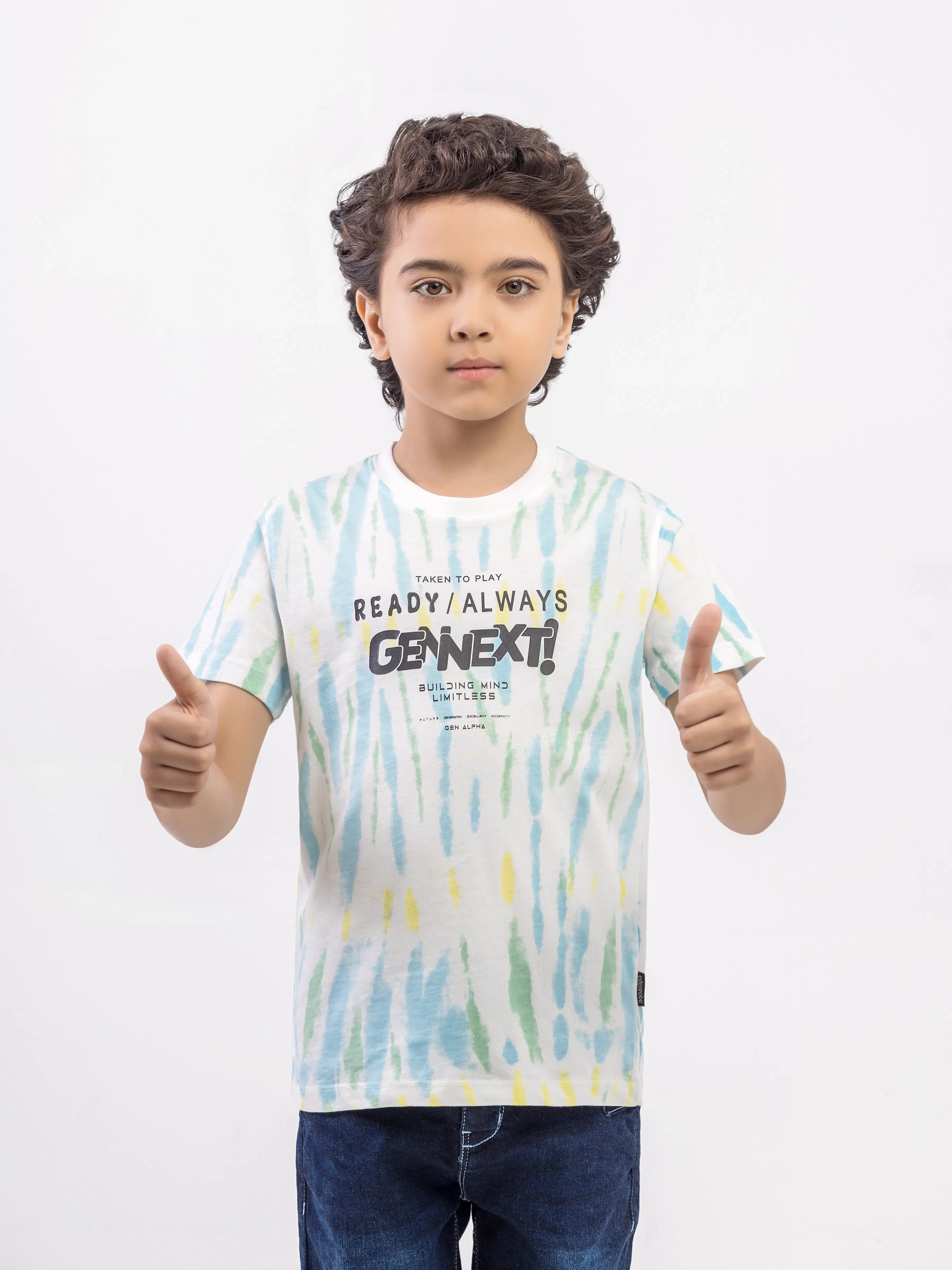 Boy's White Multi T-Shirt - EBTTS6-047