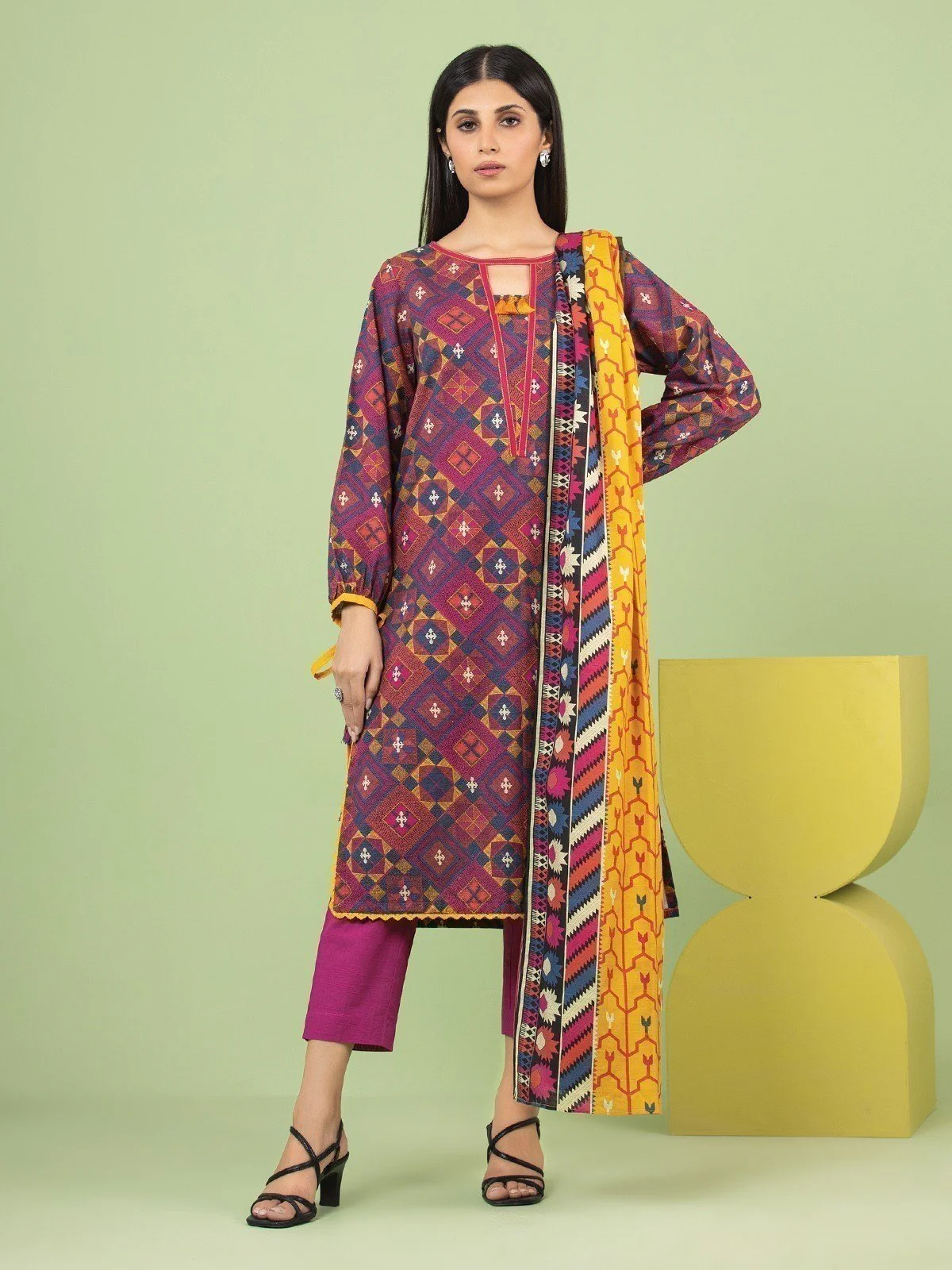 Unstitched Printed Lawn Shirt Trouser - EWU23A1-26181ST