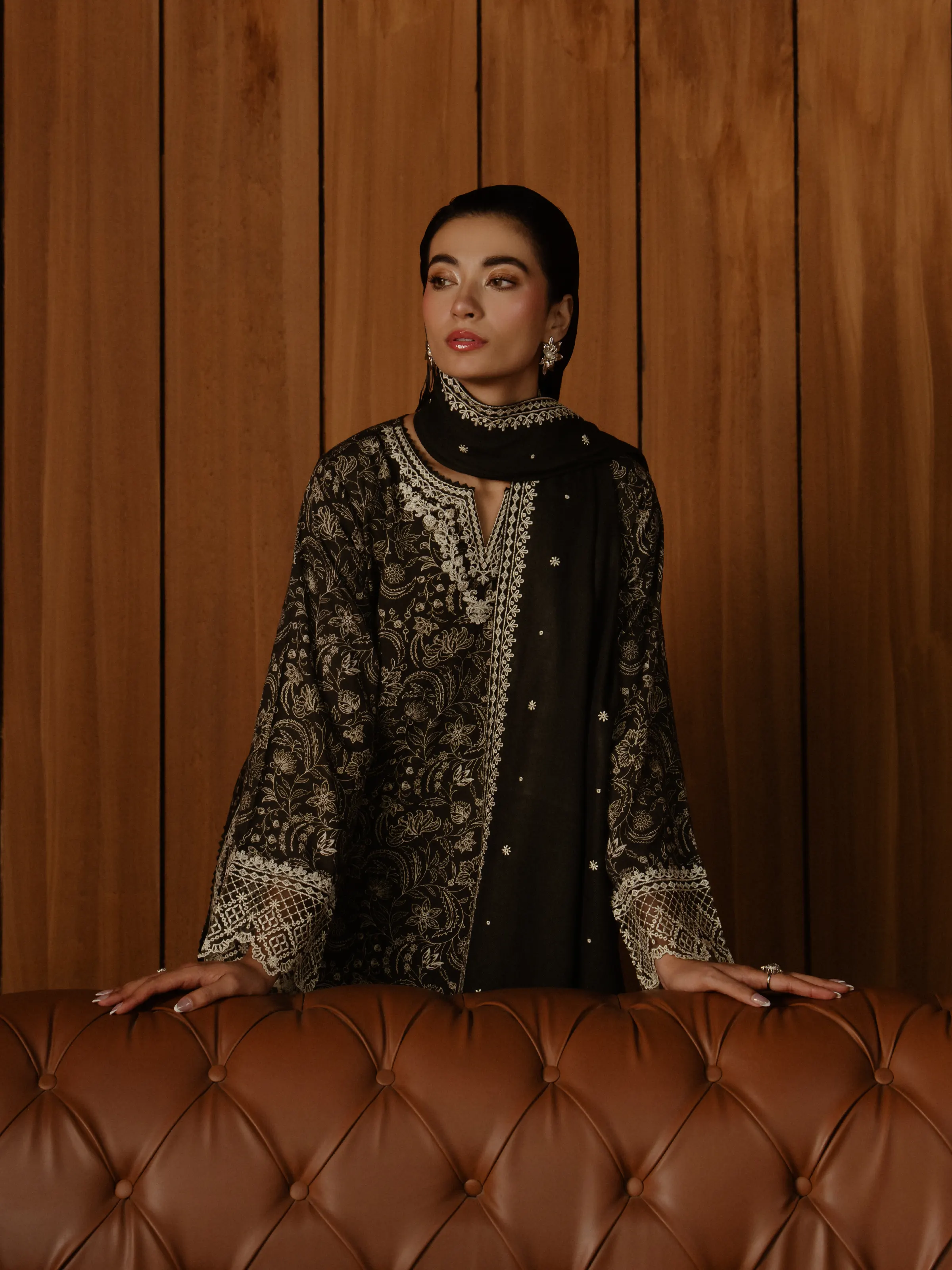 Unstitched Embroidered Marina Twill Shirt Trouser - EWU24V14-30185ST - Image 3