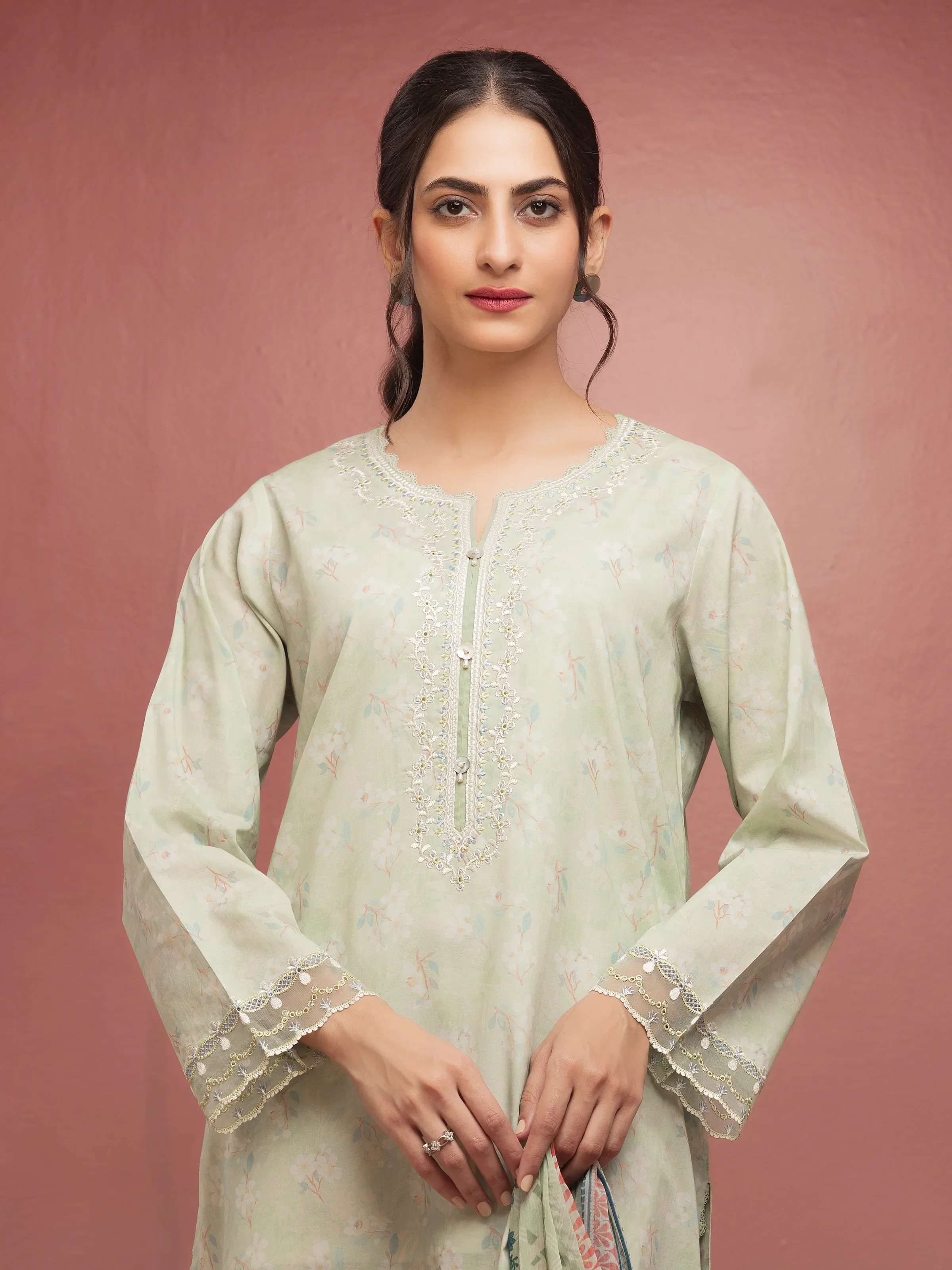 Unstitched Embroidered Lawn Shirt Trouser - EWU5V1-31086ST
