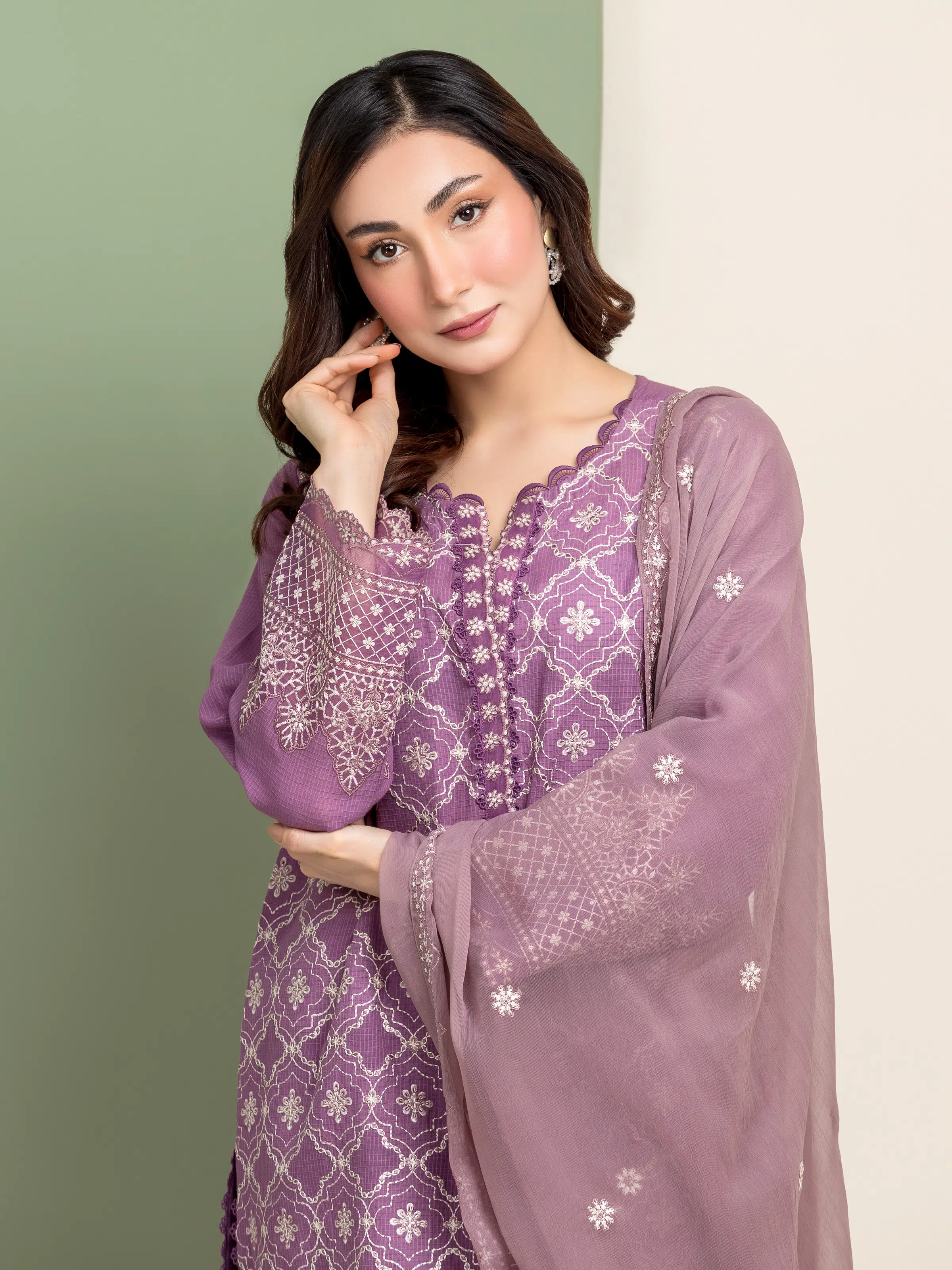 Unstitched Embroidered Lawn Shirt Trouser - EWU5V1-31234ST