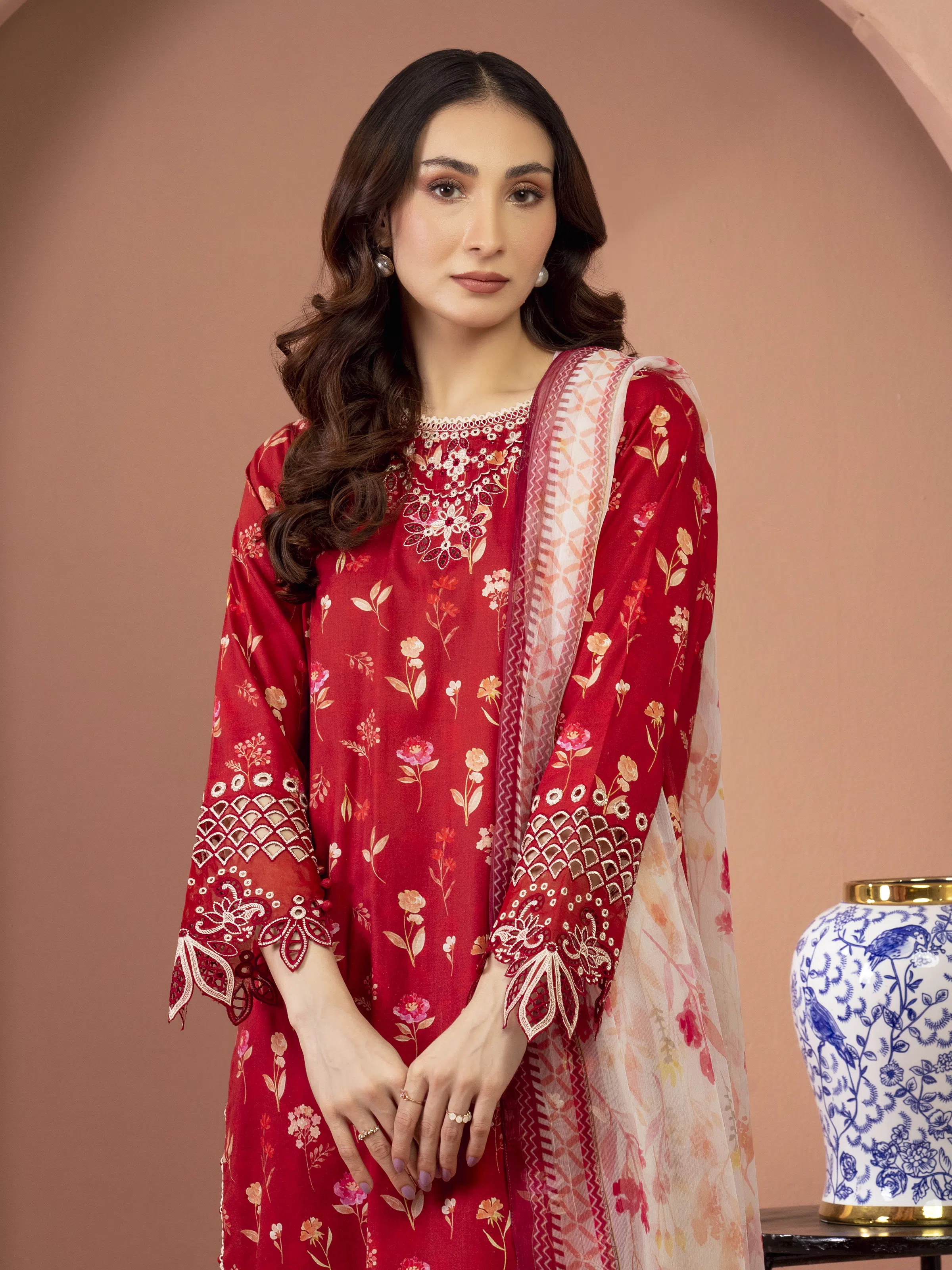 Unstitched Embroidered Lawn Shirt Trouser - EWU5V1-31454ST