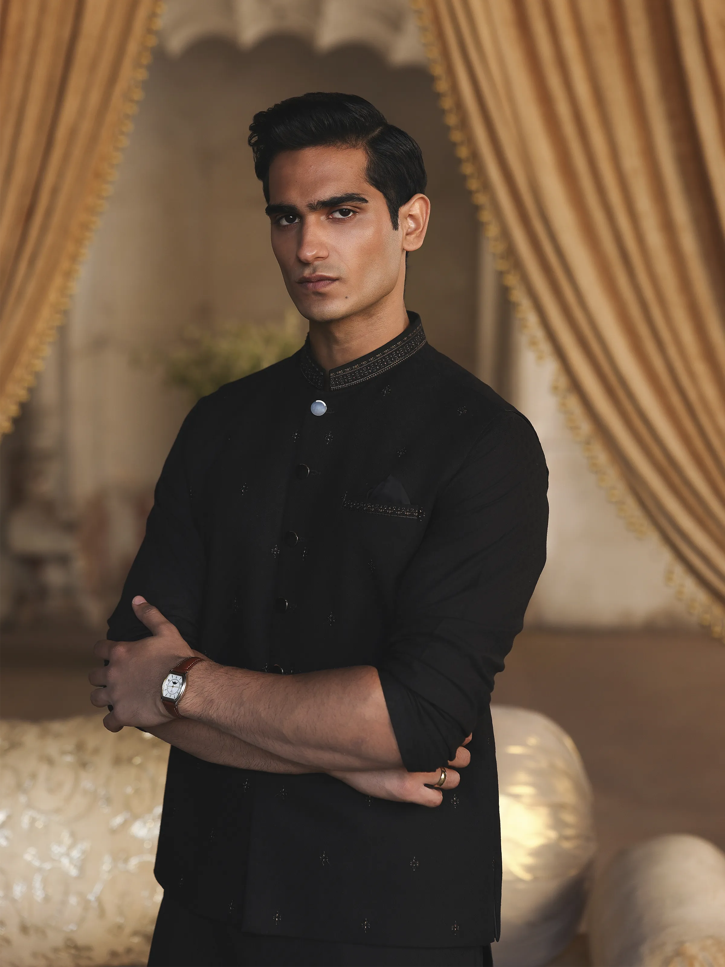 Men's Black Waist Coat Suit - EMTWCS5-015 - Image 2