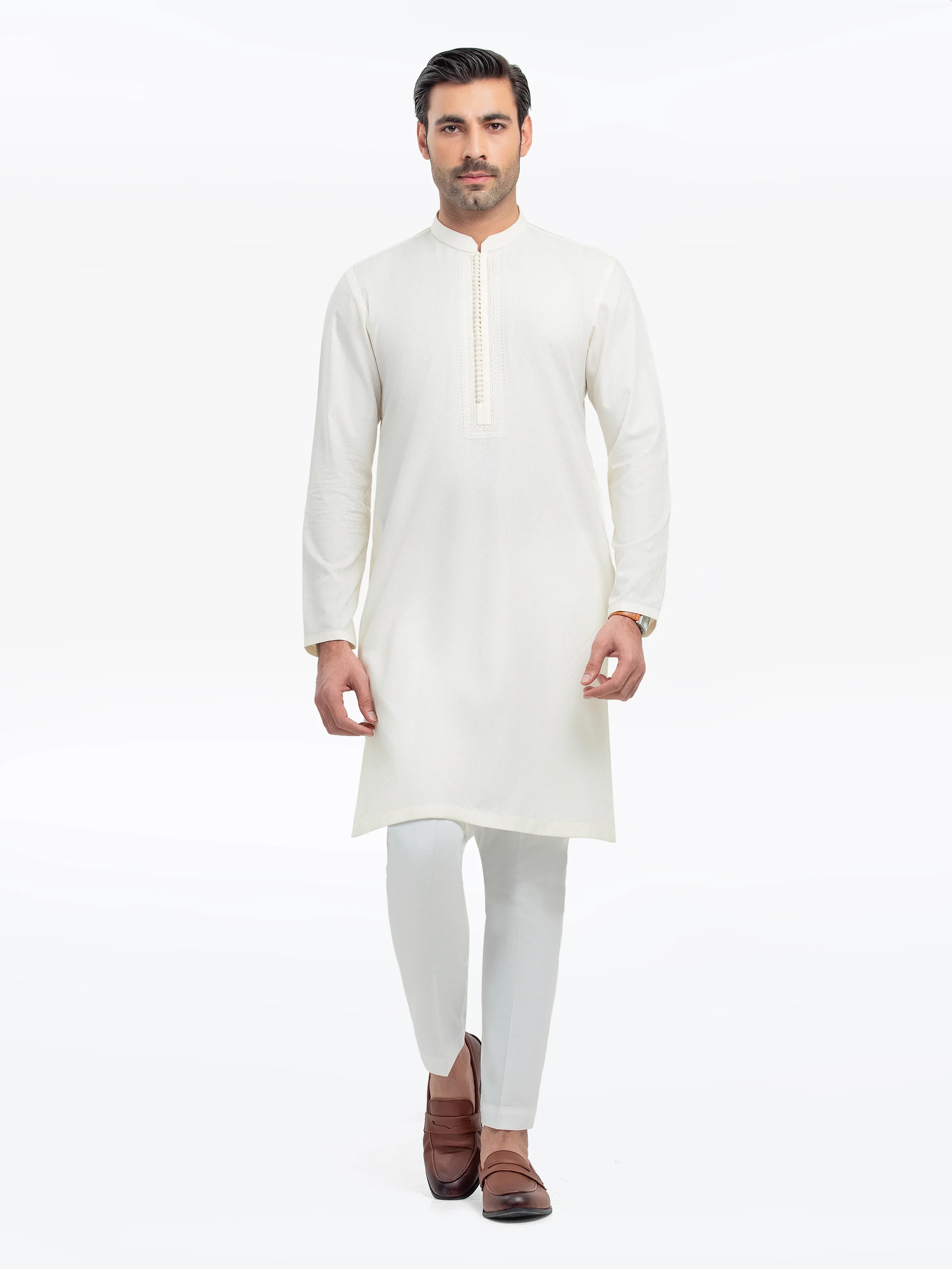 Men's Cream Kurta - EMTK5-99528