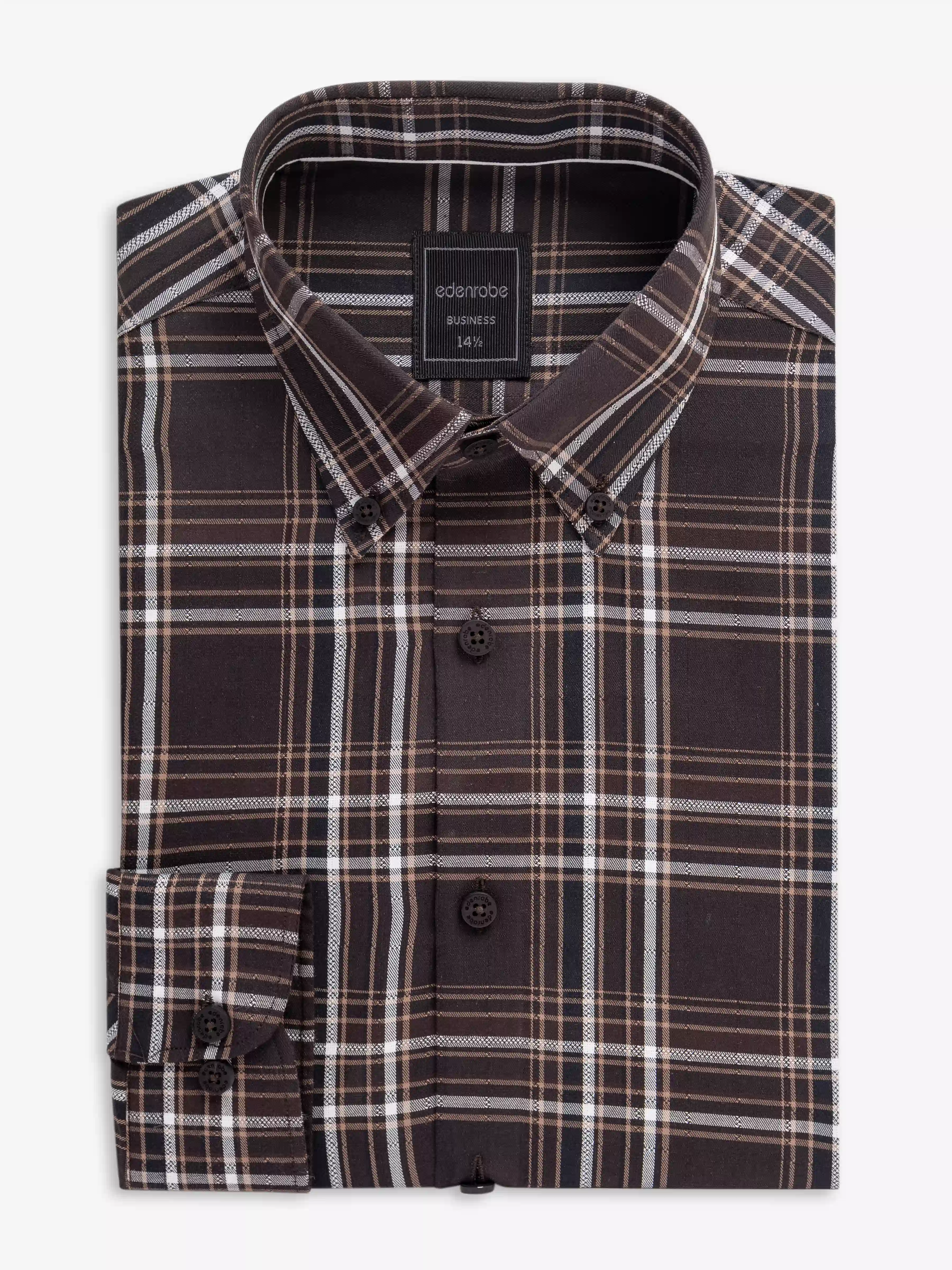 Men's Dark Brown Shirt - EMTSB6-194
