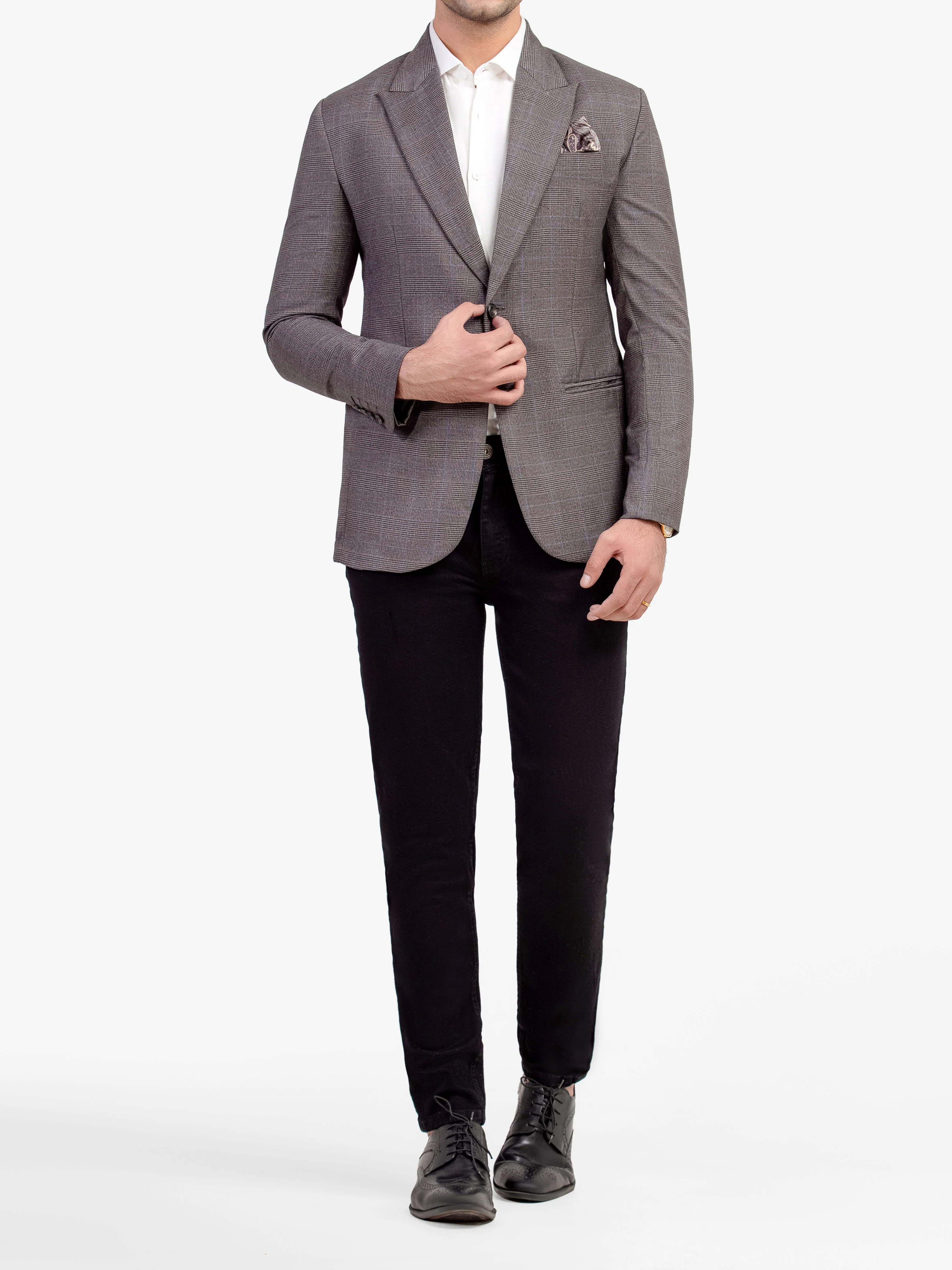 Men's Dark Grey Blazer - EMTB5-6883