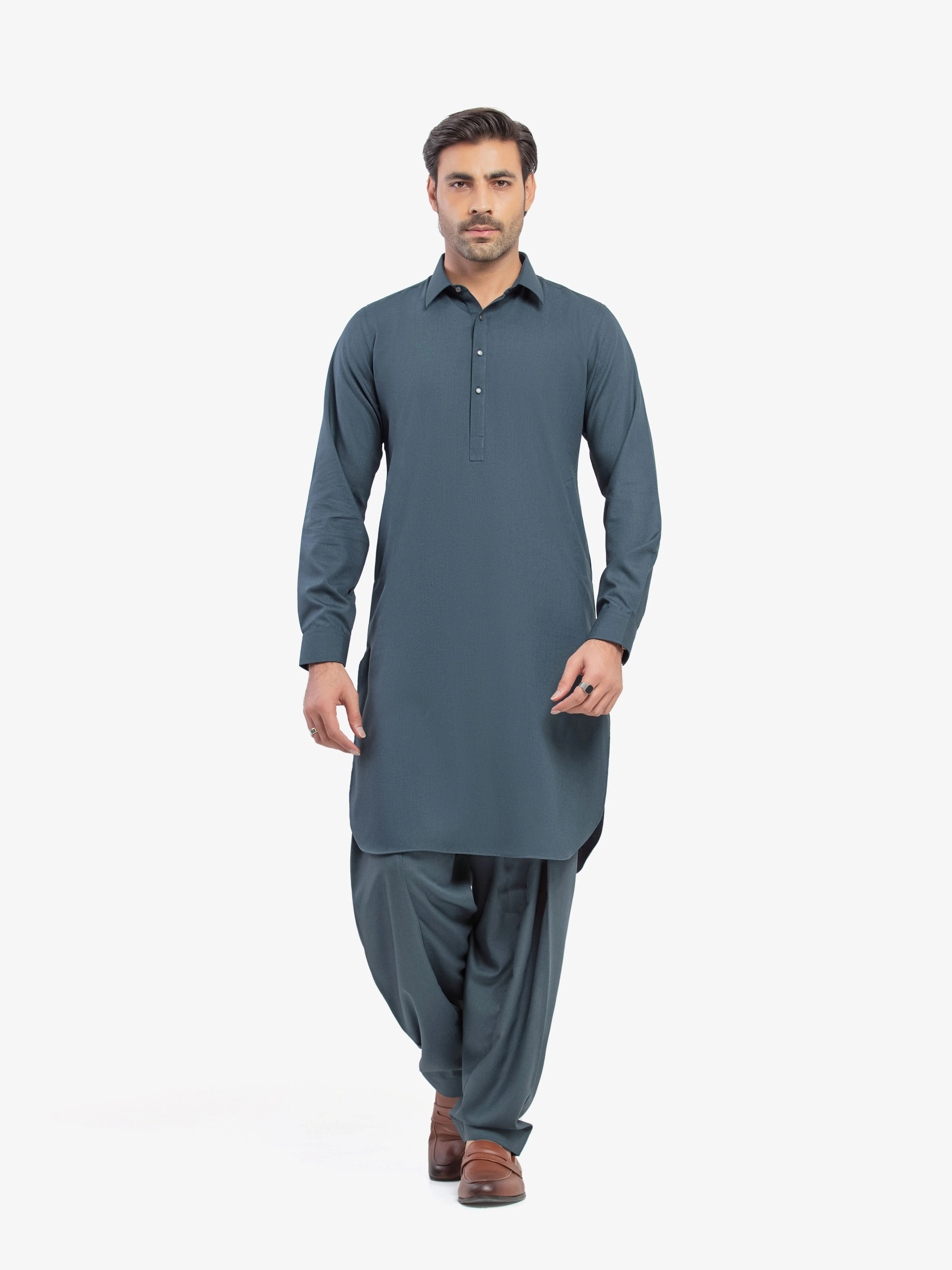 Men's Dark Teal Shalwar Kameez - EMTKST5-99607