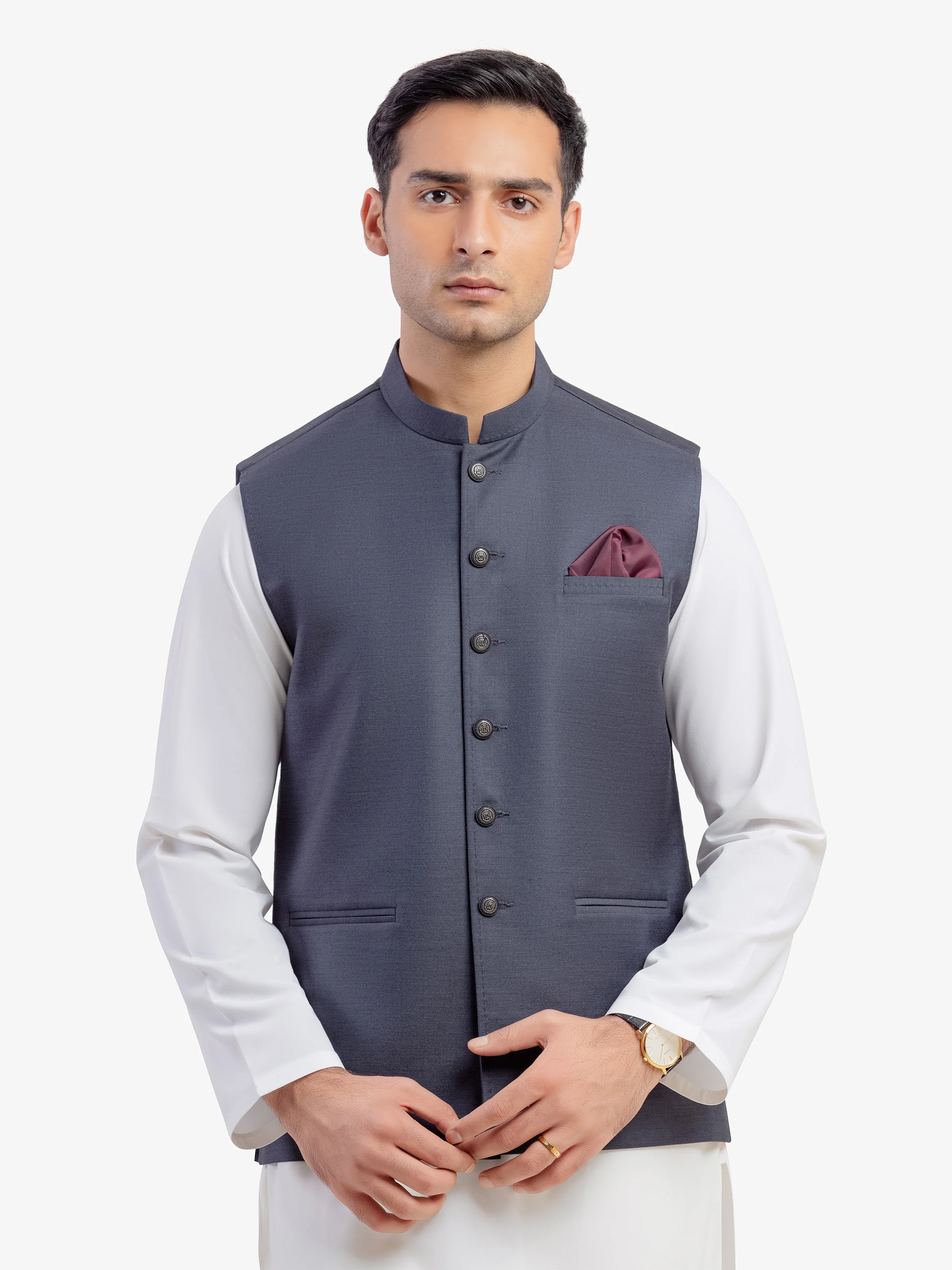 Men's Light Grey Waist Coat - EMTWC5-35963