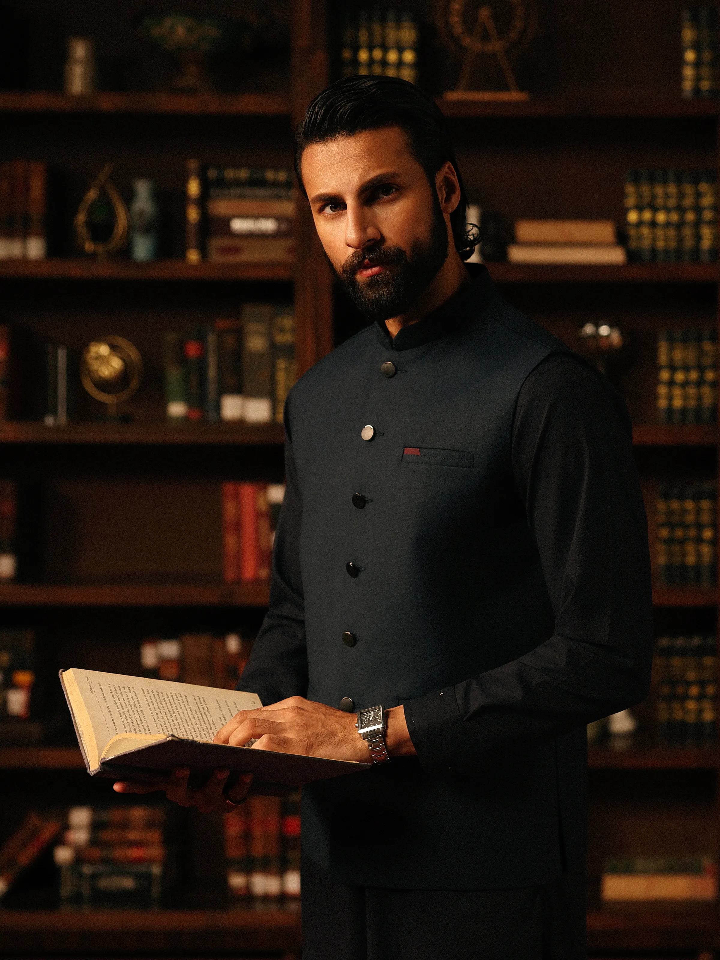 Men's Navy Blue Waist Coat - EMTWCP5-35981