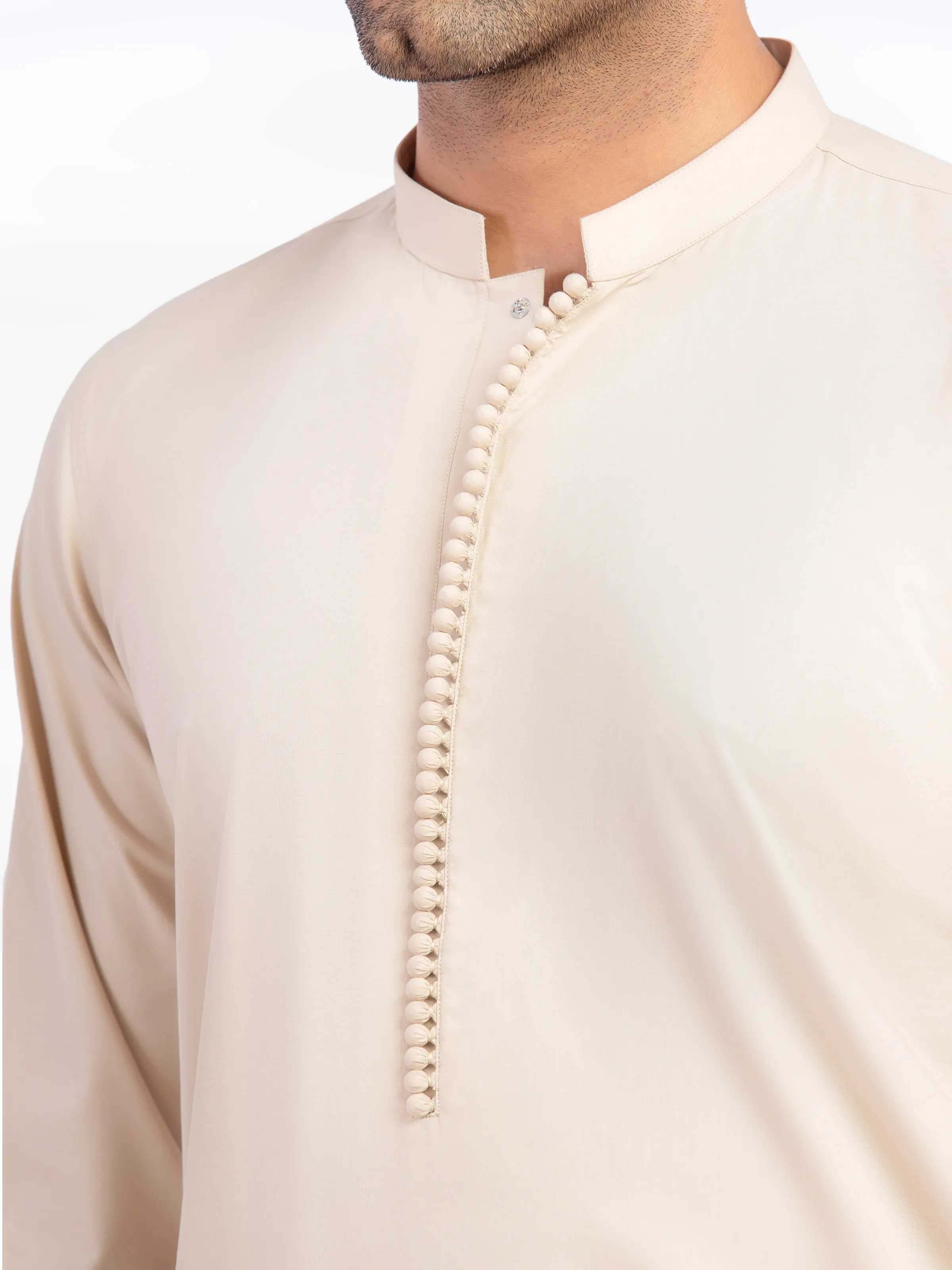 Men's Off White Shalwar Kameez - EMTKST5-99573 - Image 3