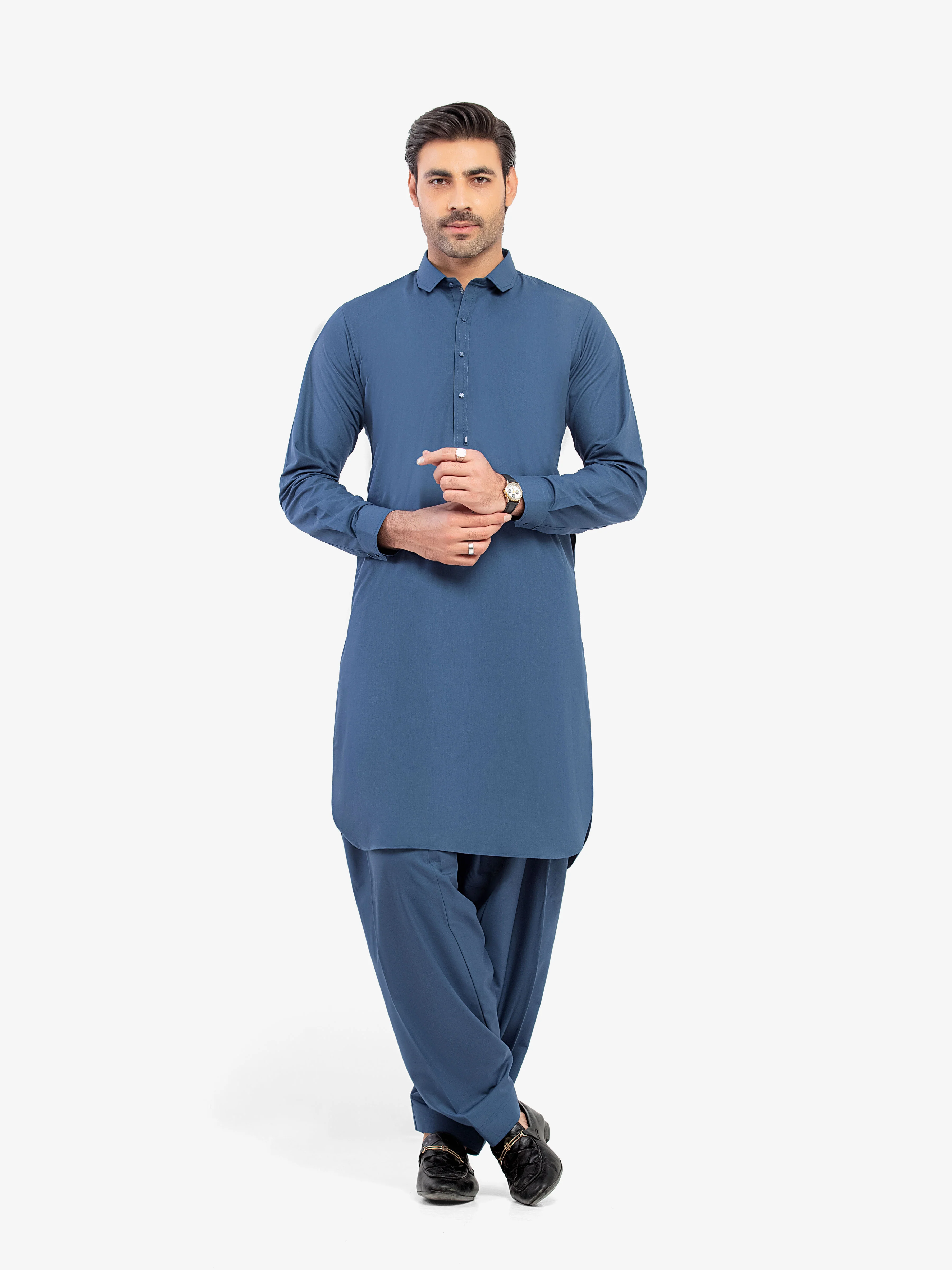 Men's Royal Blue Shalwar Kameez - EMTKST5-99599