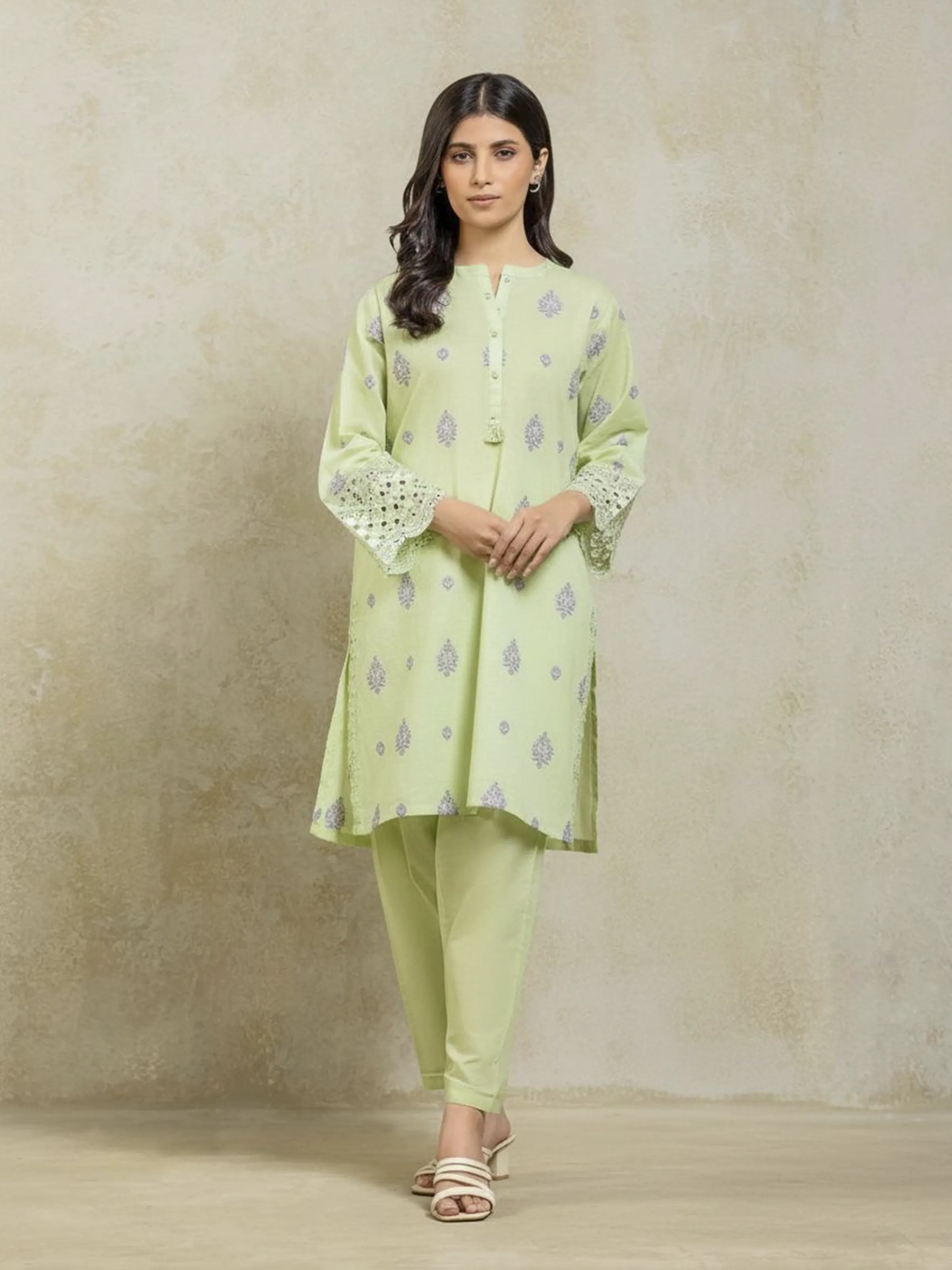 Pret Embroidered Jacquard Shirt - EWTKE5-81080S