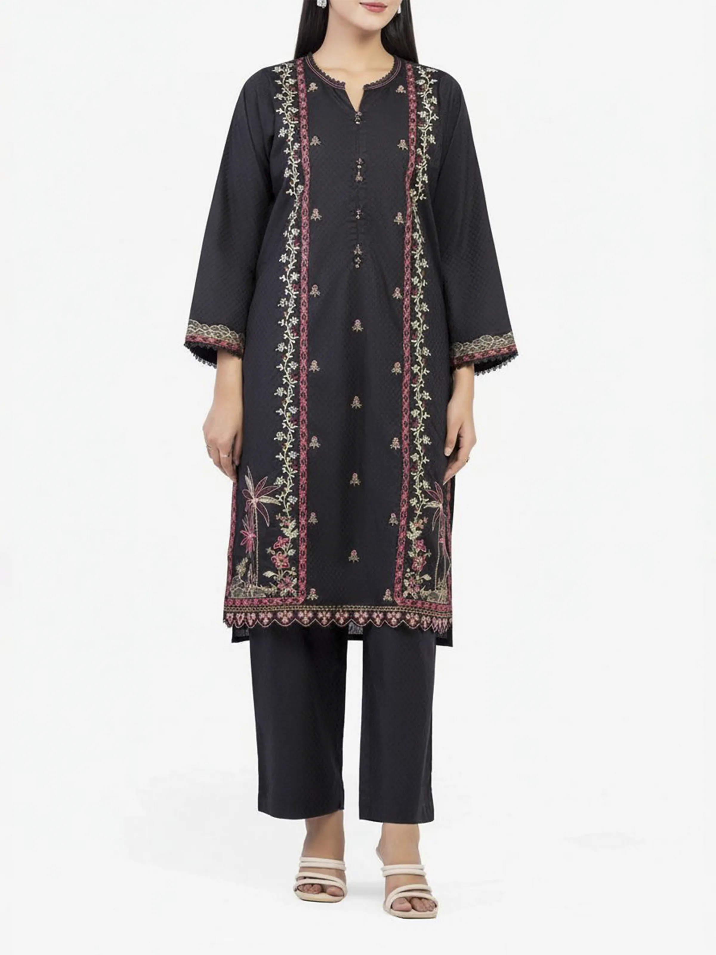 Pret Embroidered Dobby Shirt Trouser - EWTKE24-81439ST