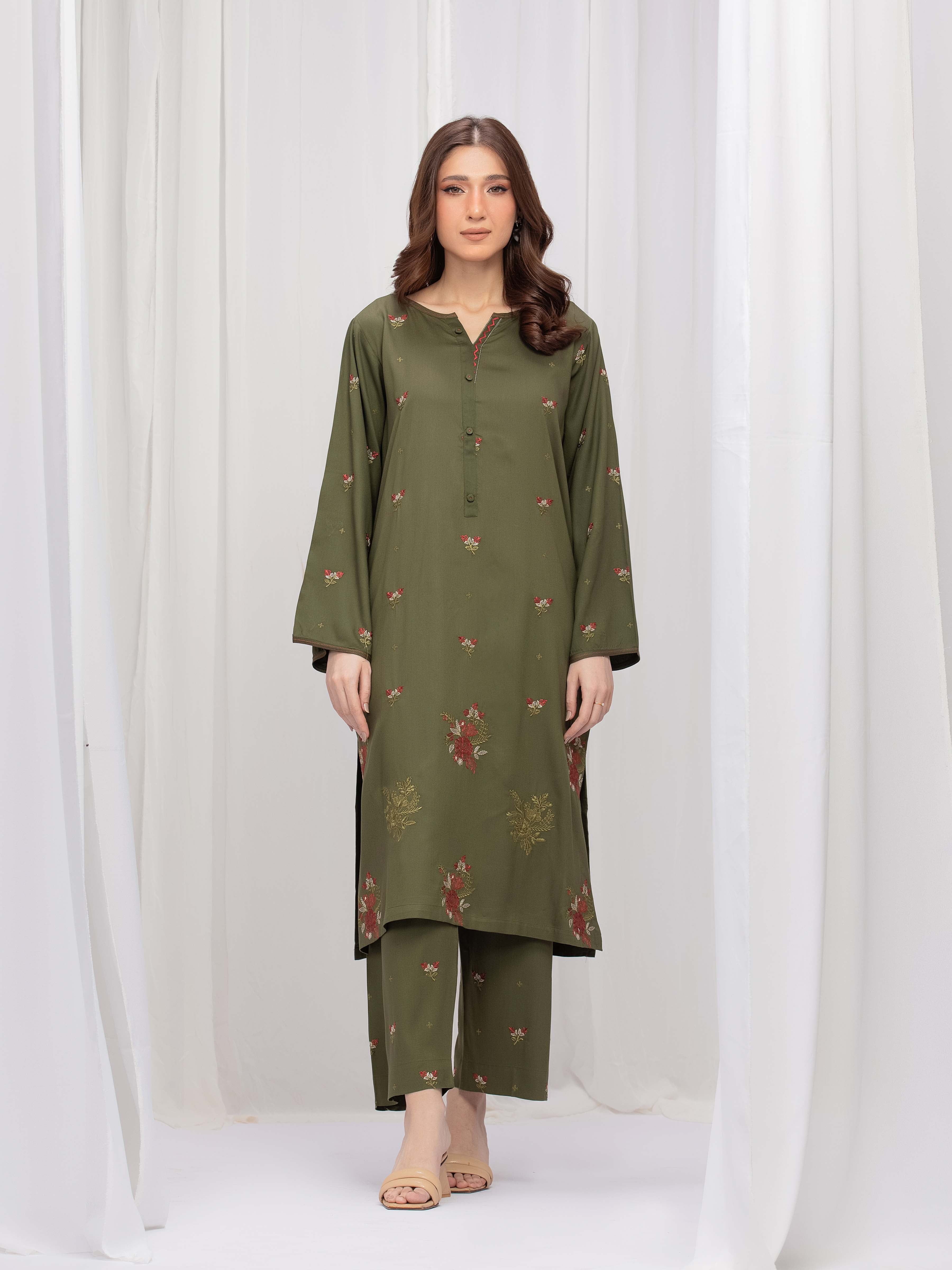 Pret Embroidered Marina Twill Viscose Co-Ord Set - EWTKE24-81549ST
