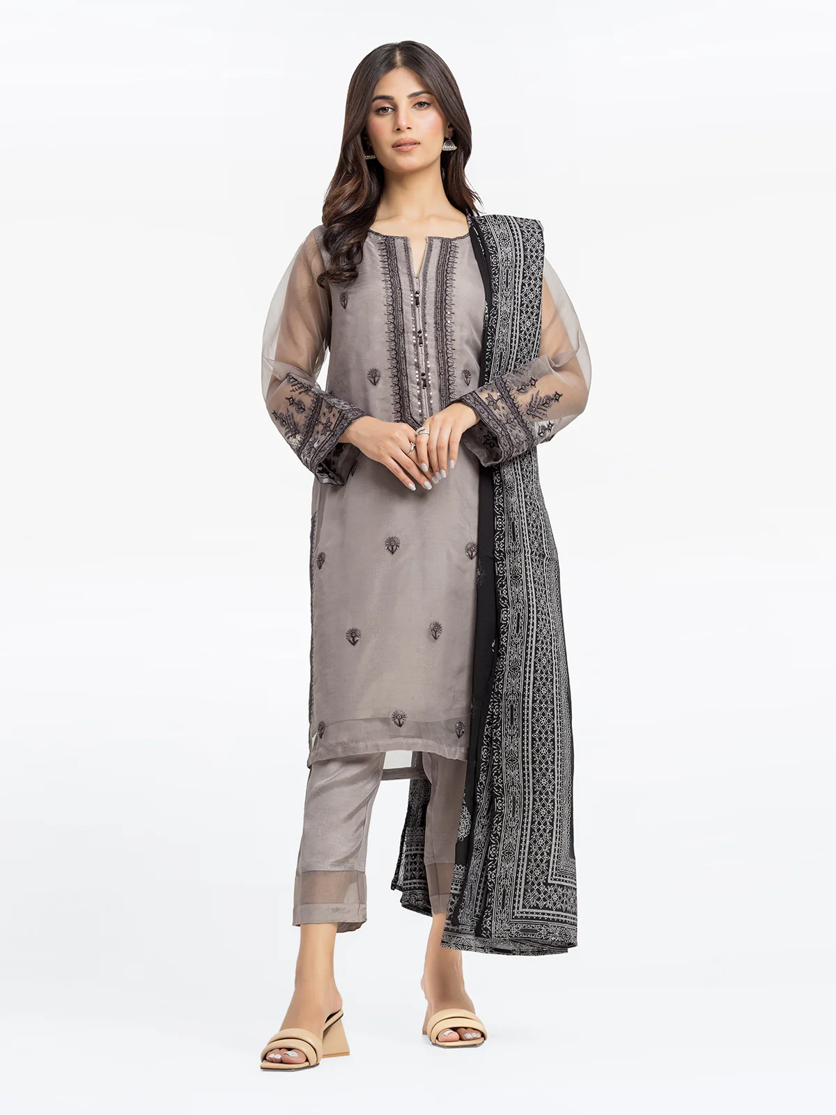 Pret Embroidered Organza Shirt Dupatta - EWTKE22-68229SD