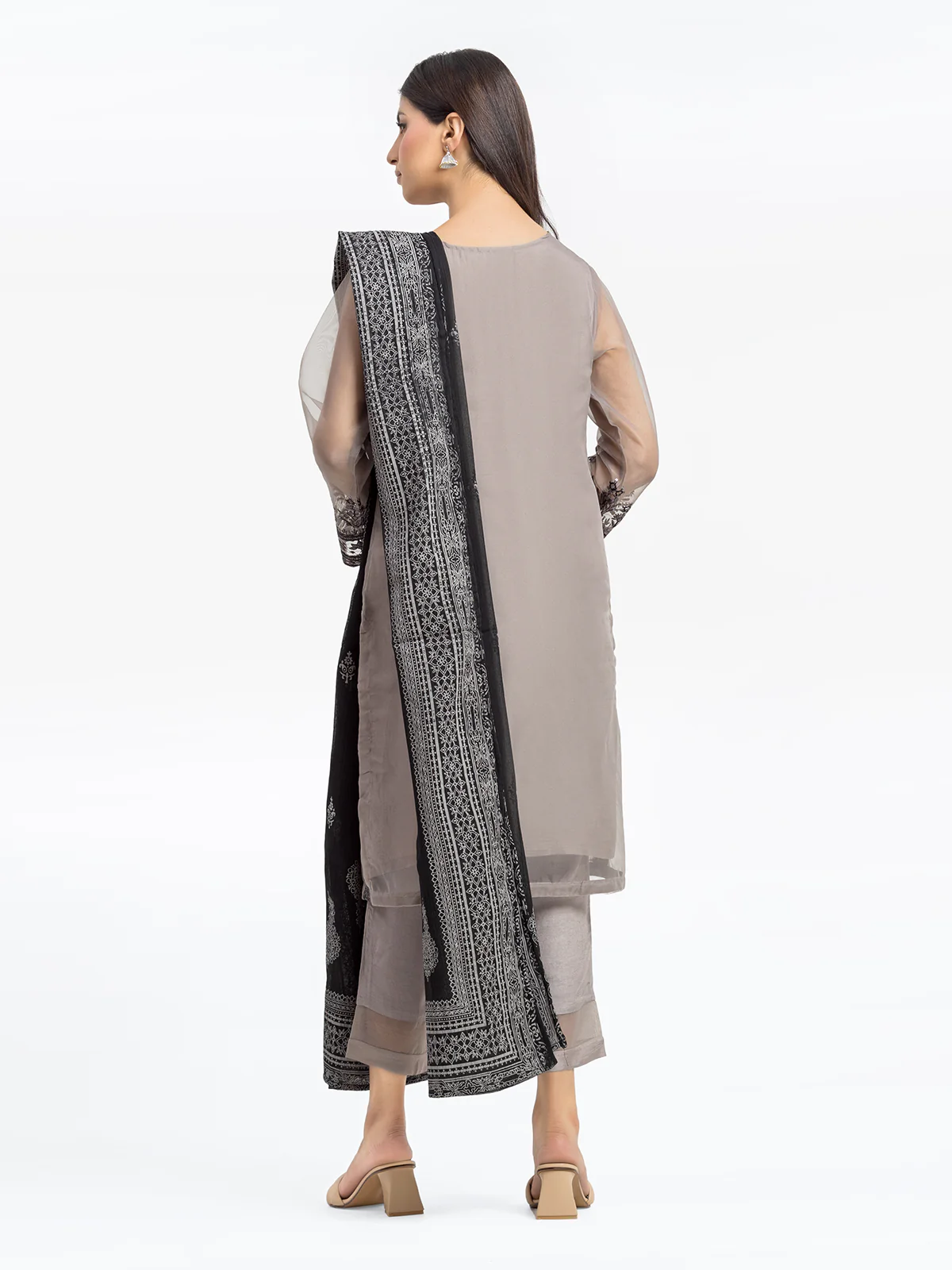 Pret Embroidered Organza Shirt Dupatta - EWTKE22-68229SD - Image 5