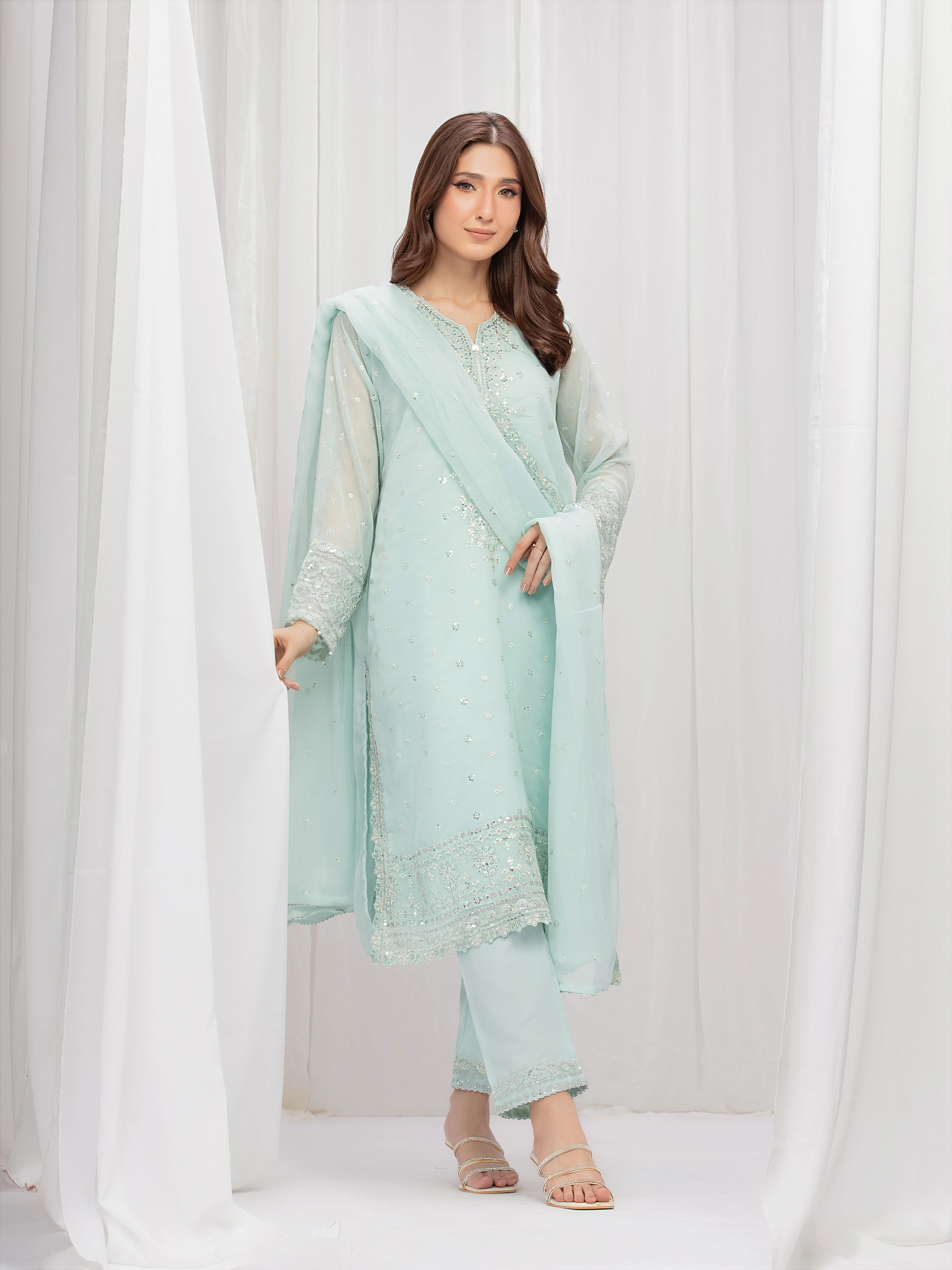 Pret Embroidered Chiffon Suit - EWTPLE5-00047-3P