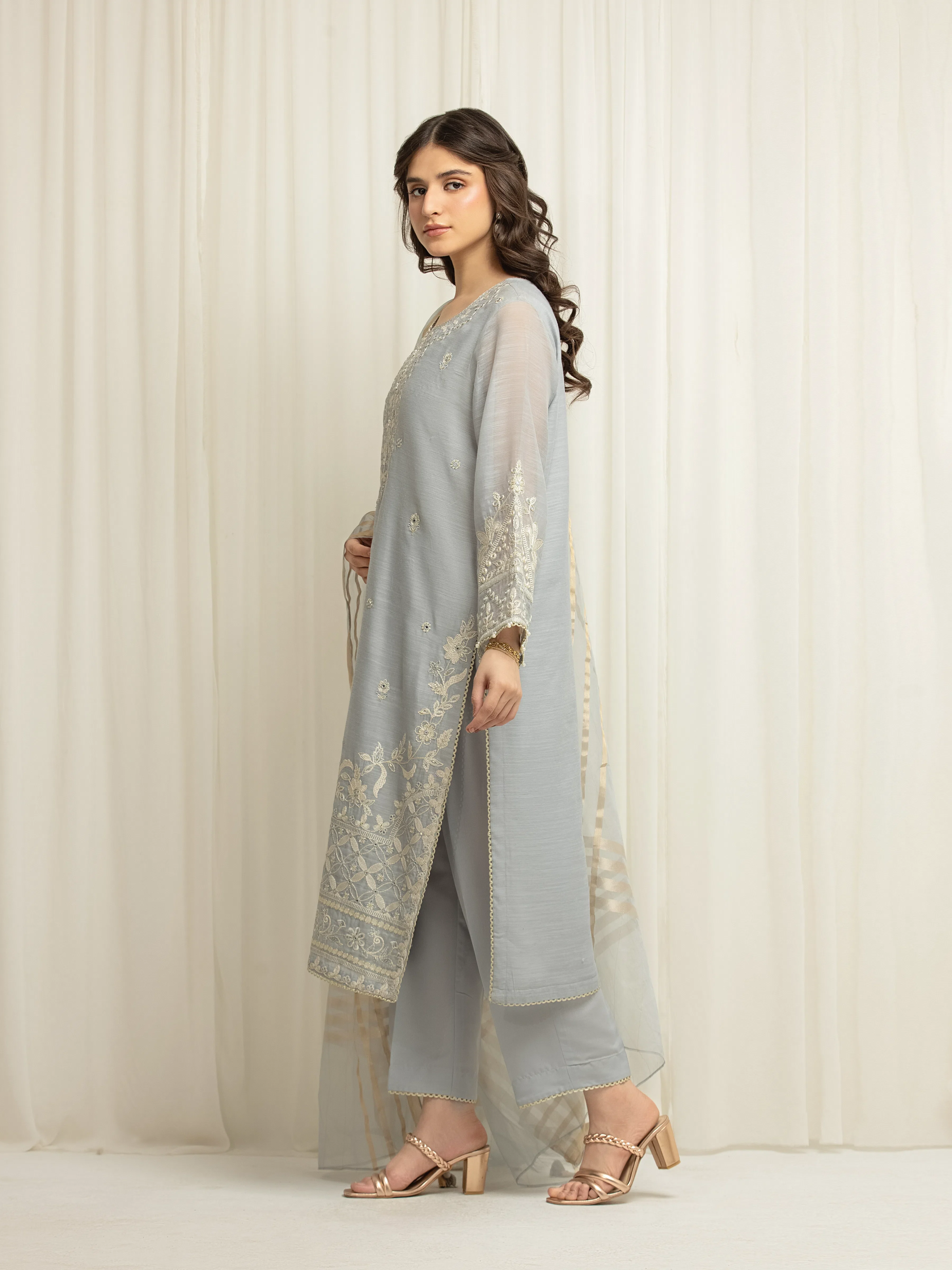Pret Embroidered Chanderi Suit - EWTKED5-84107-3P - Image 5