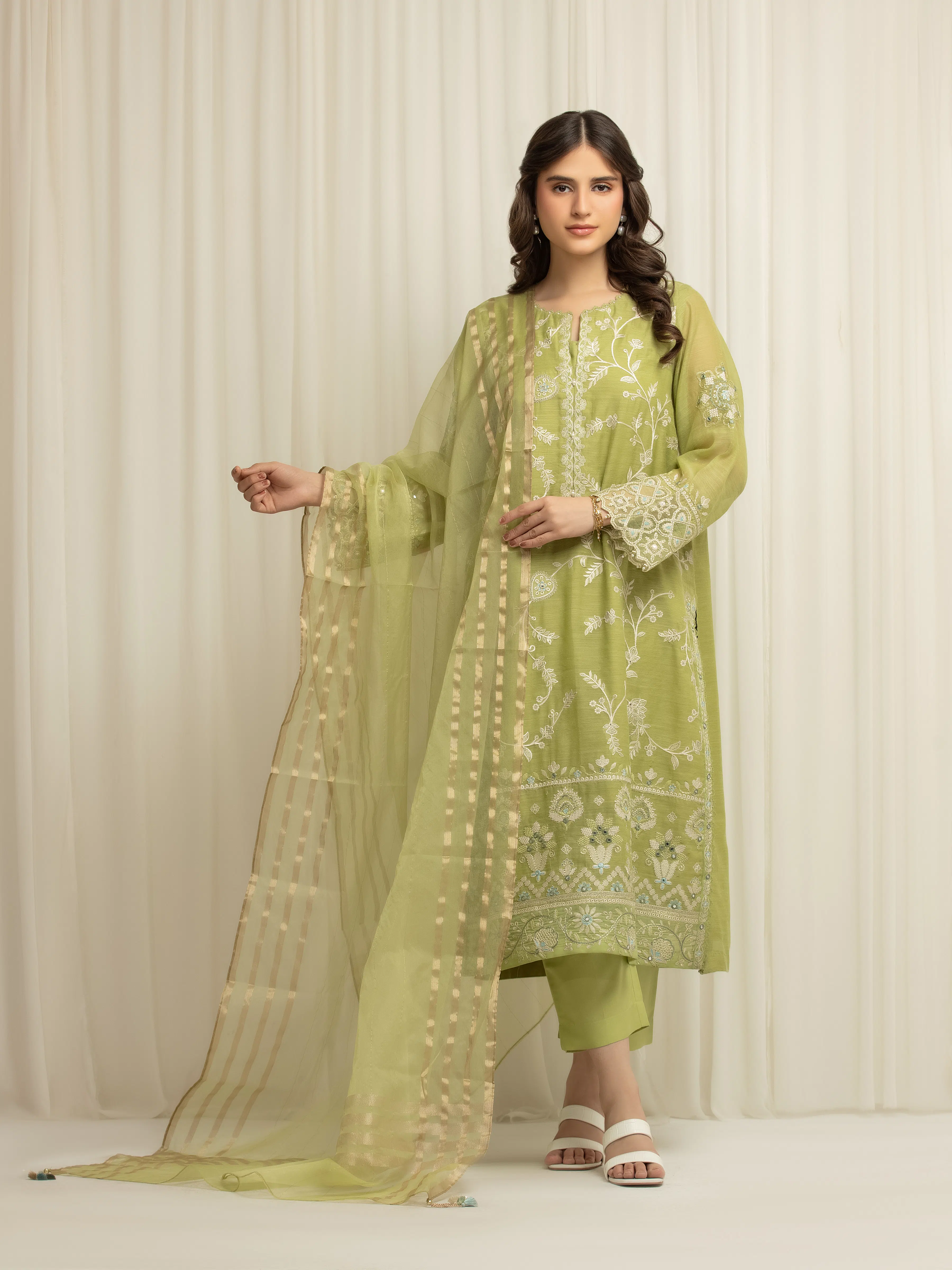 Pret Embroidered Chanderi Suit - EWTKED5-84108-3P