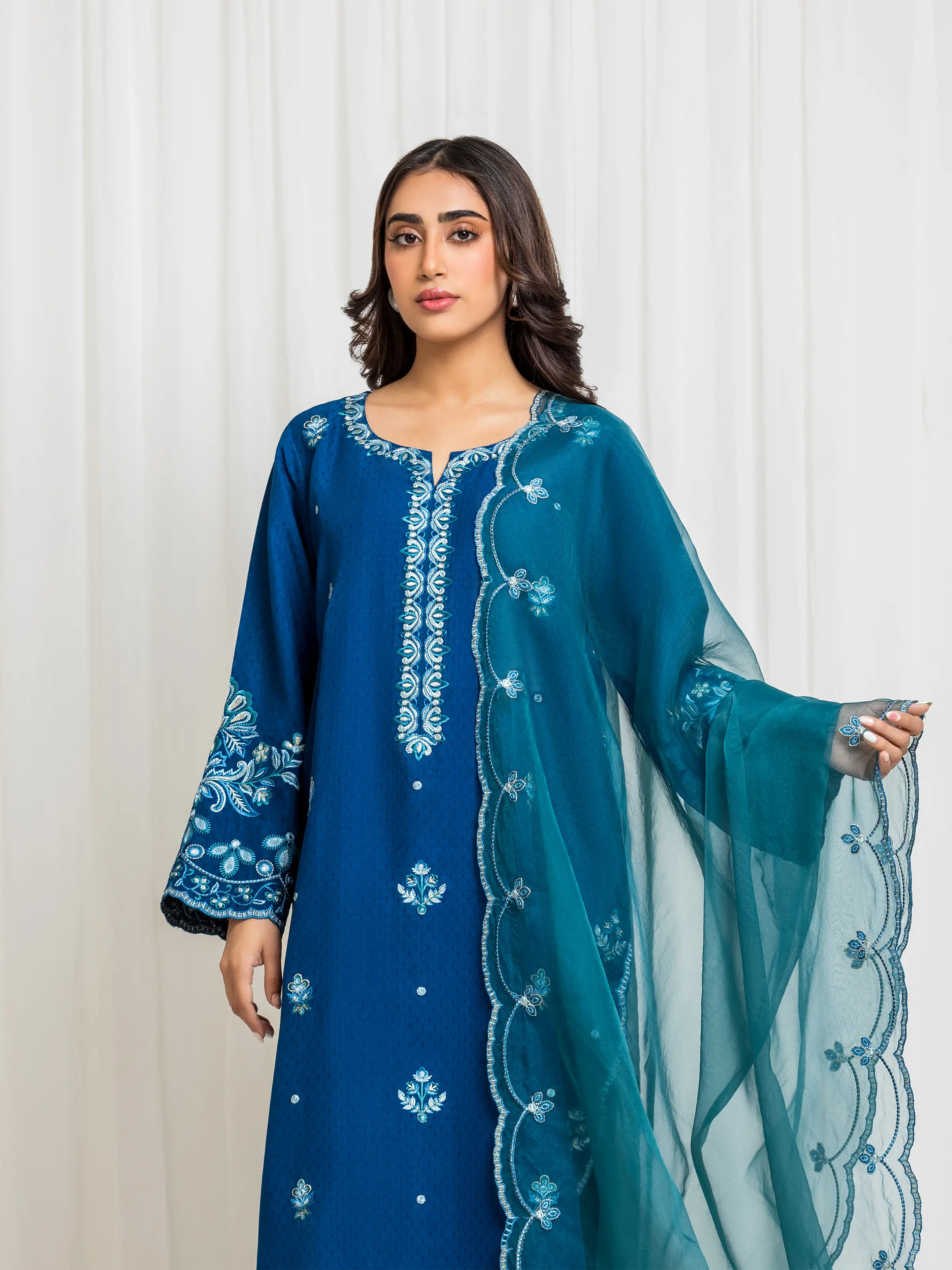 Pret Embroidered Dobby Filament Viscose Suit - EWTKED6-84084-3P - Image 2