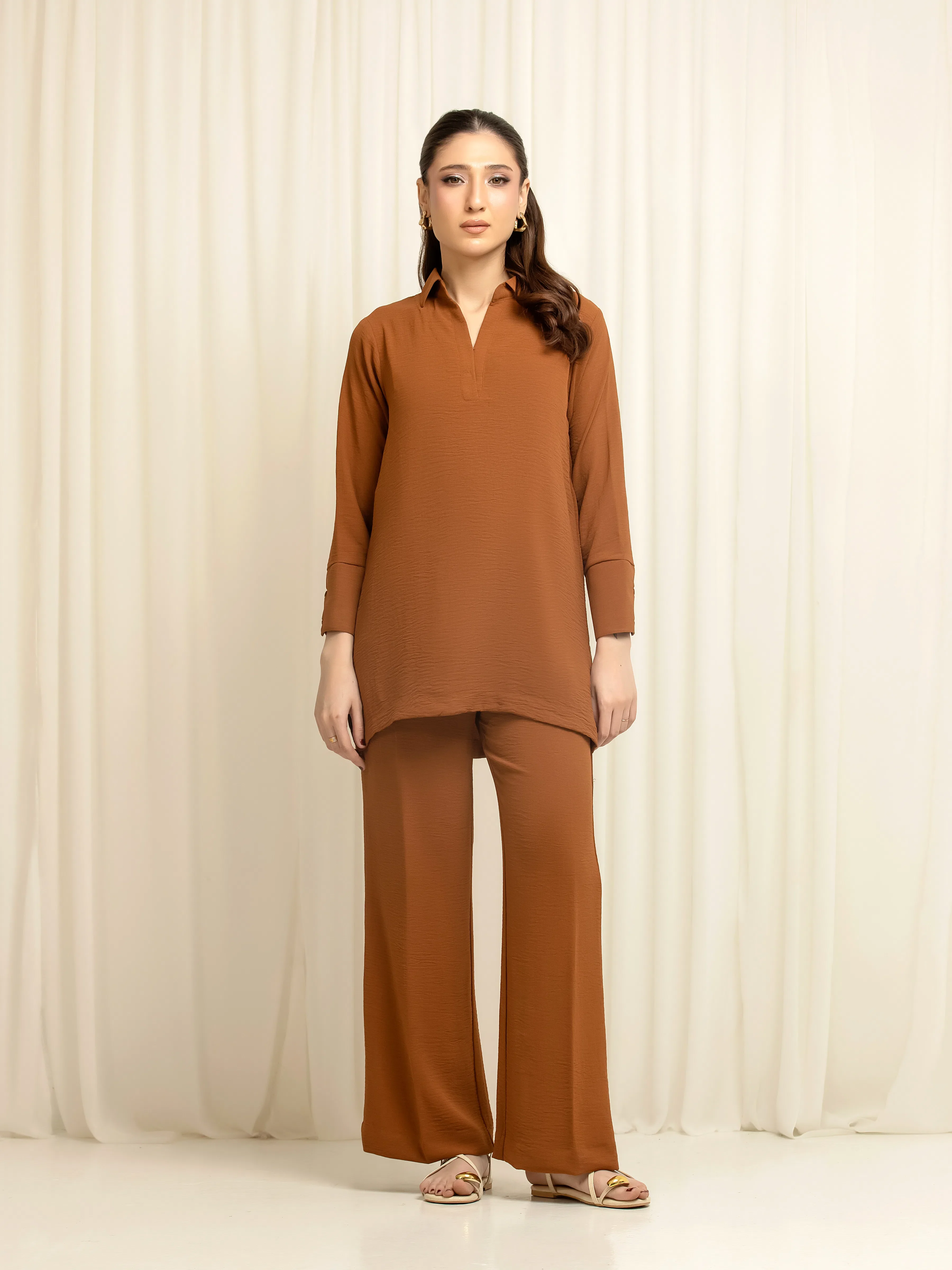 Pret Solid Crepe Polyester Co-Ord Set - EWTKS6-86117ST