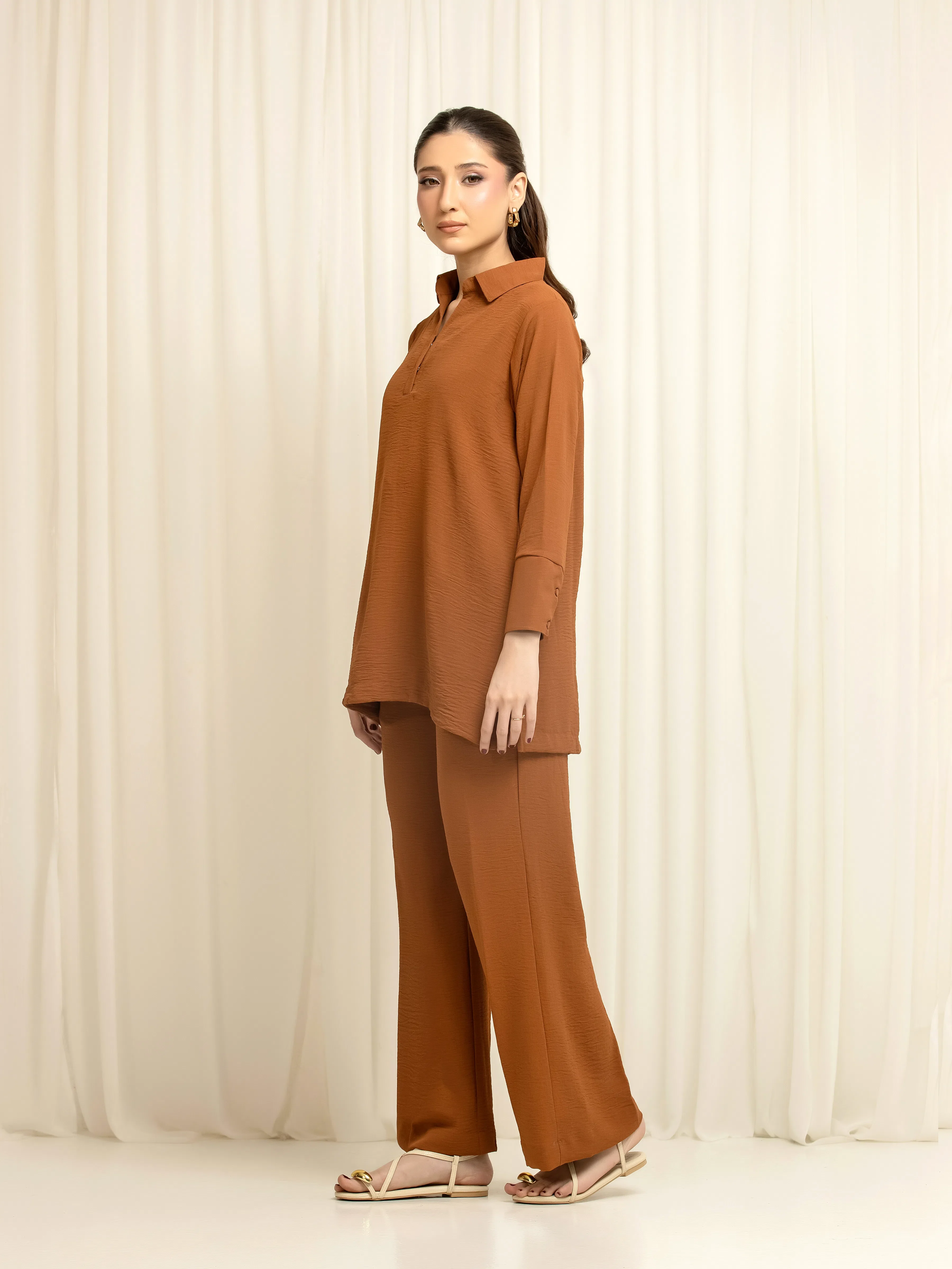 Pret Solid Crepe Polyester Co-Ord Set - EWTKS6-86117ST - Image 5