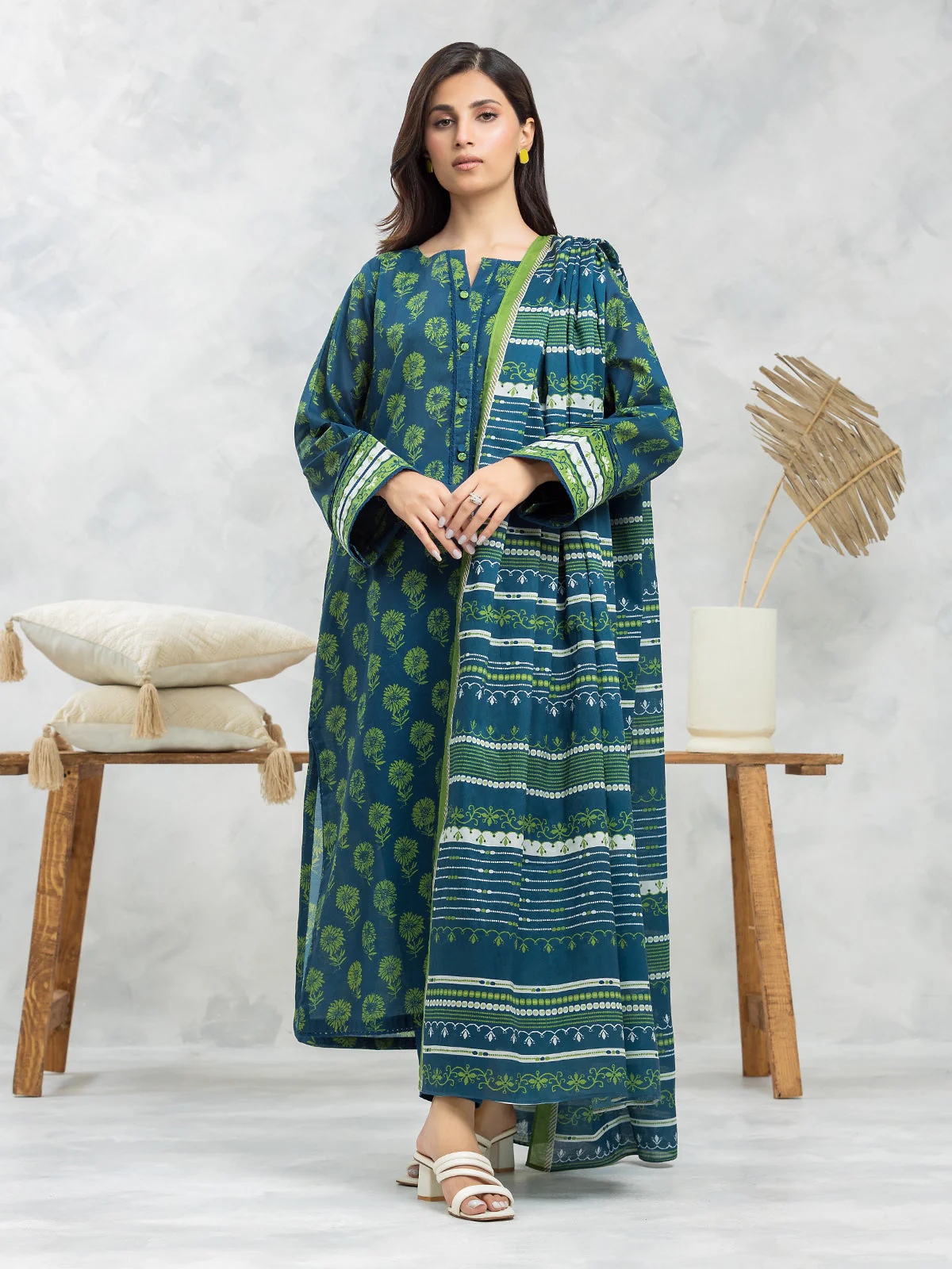Unstitched Printed Viscose Shirt Dupatta - EWU24A4-29234SD