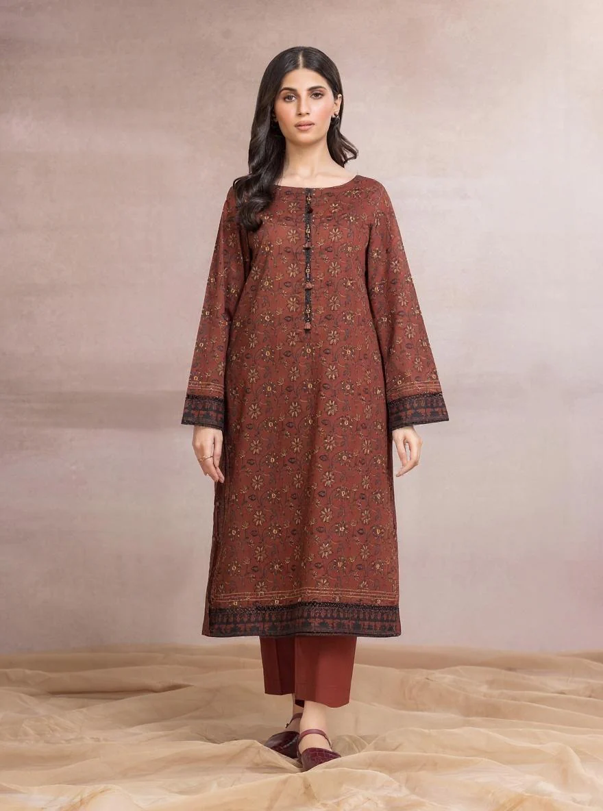 Unstitched Printed Khaddar Shirt Trouser - EWU24A3-27184ST