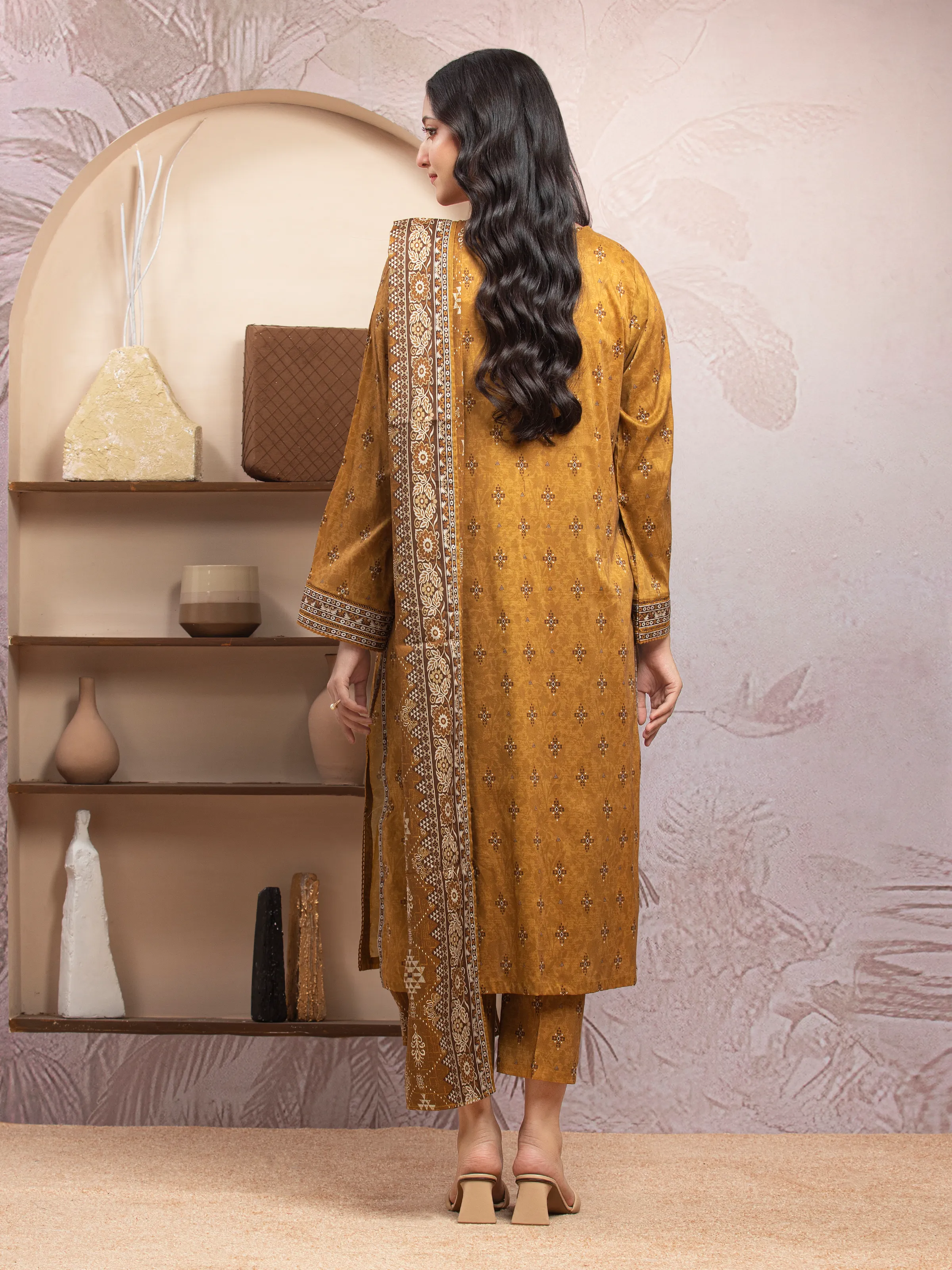 Unstitched Printed Lawn Shirt Trouser - EWU5A1-35028ST - Image 5