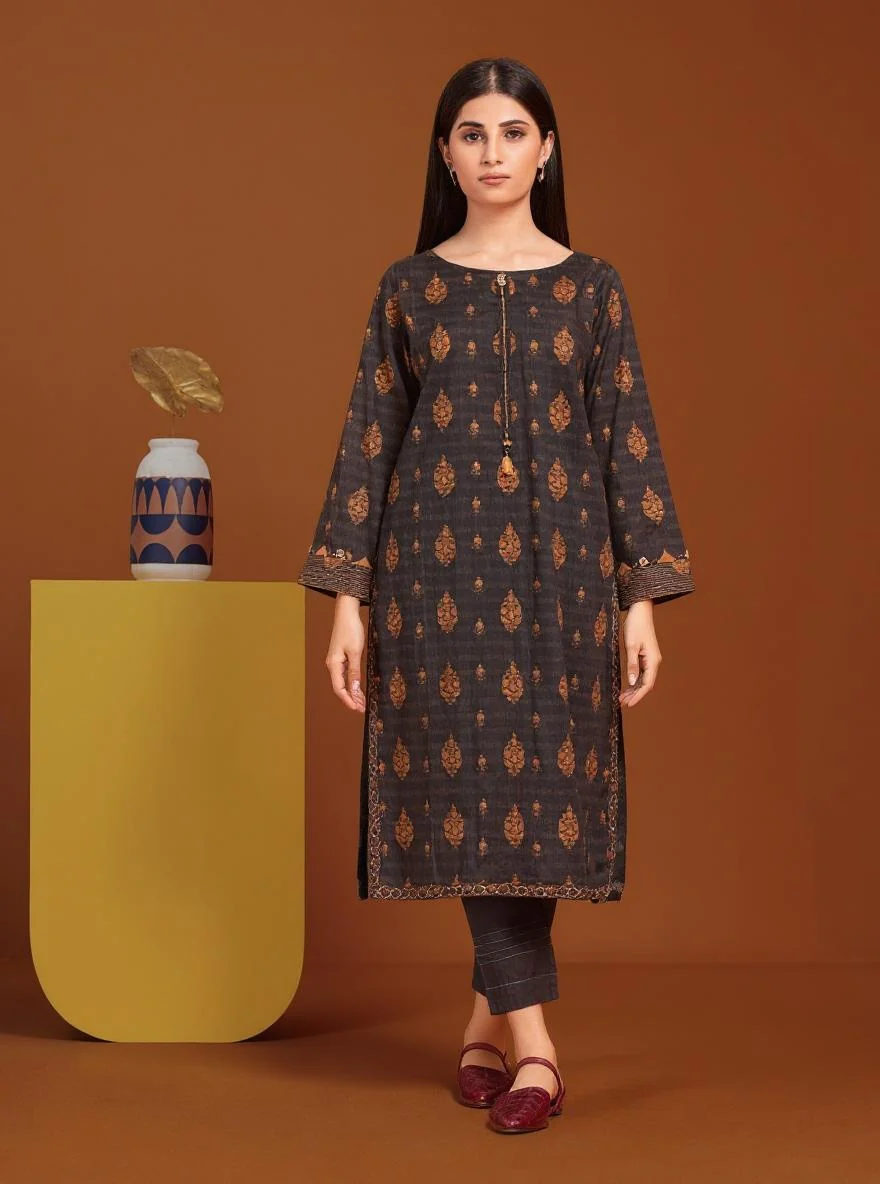 Unstitched Printed Khaddar Shirt Trouser - EWU24A3-27094ST