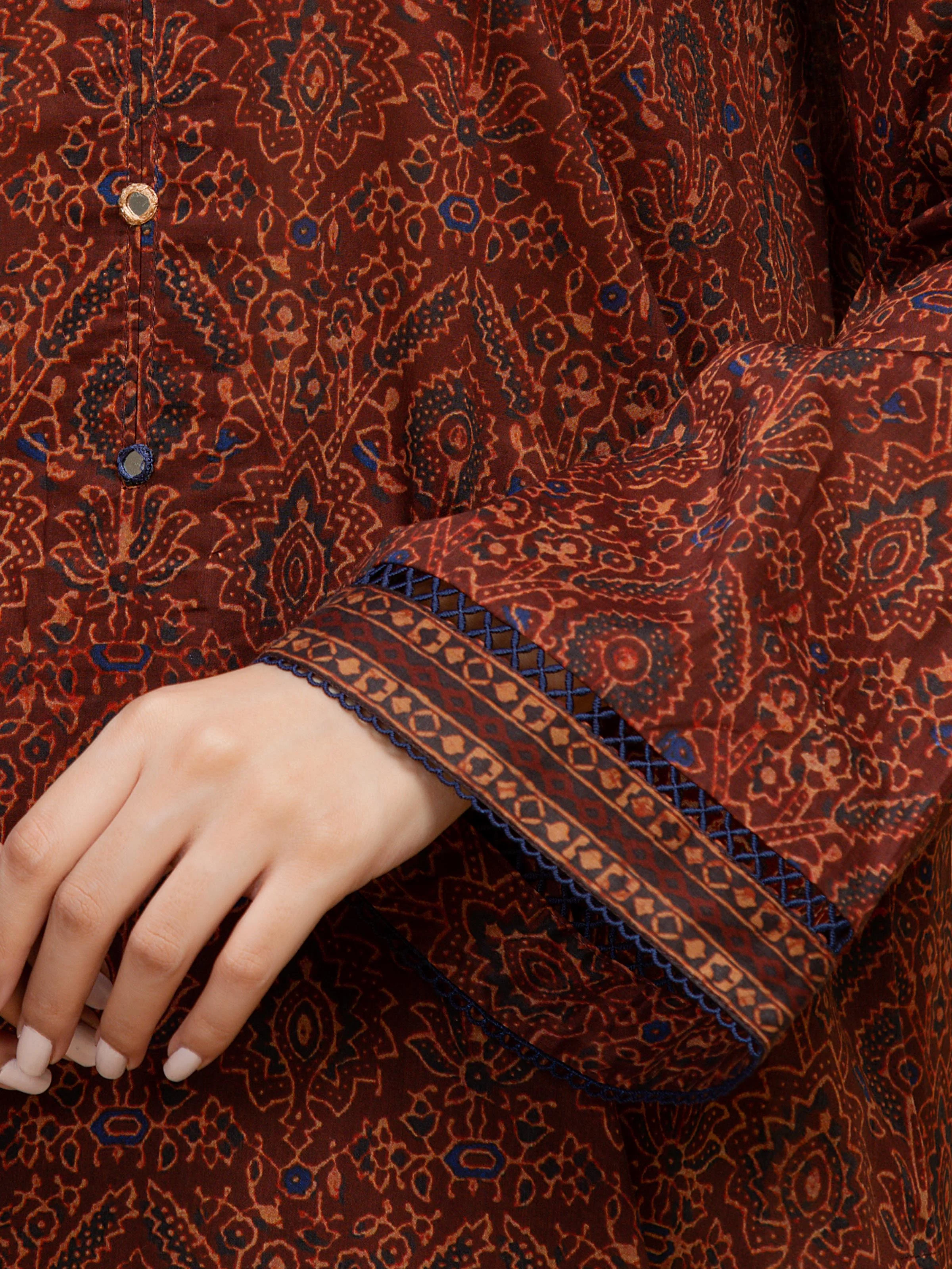 Unstitched Printed Khaddar Suit - EWU5A3-35998-3P - Image 3