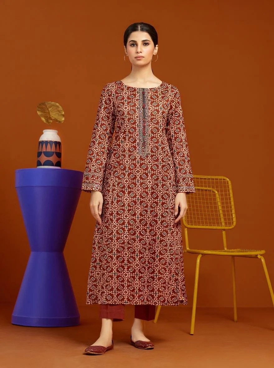 Unstitched Printed Cambric Shirt - EWU24A2-27012S