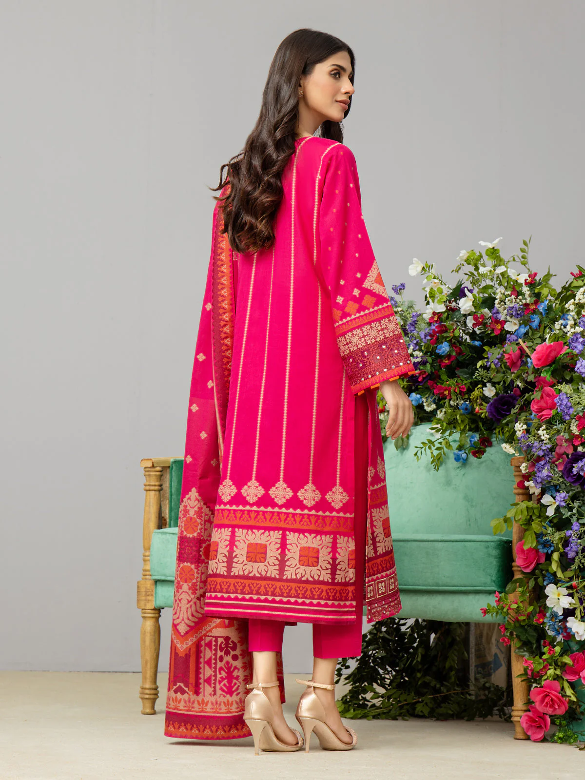 Unstitched Embroidered Jacquard Shirt Trouser - EWU24V3-26752ST - Image 2