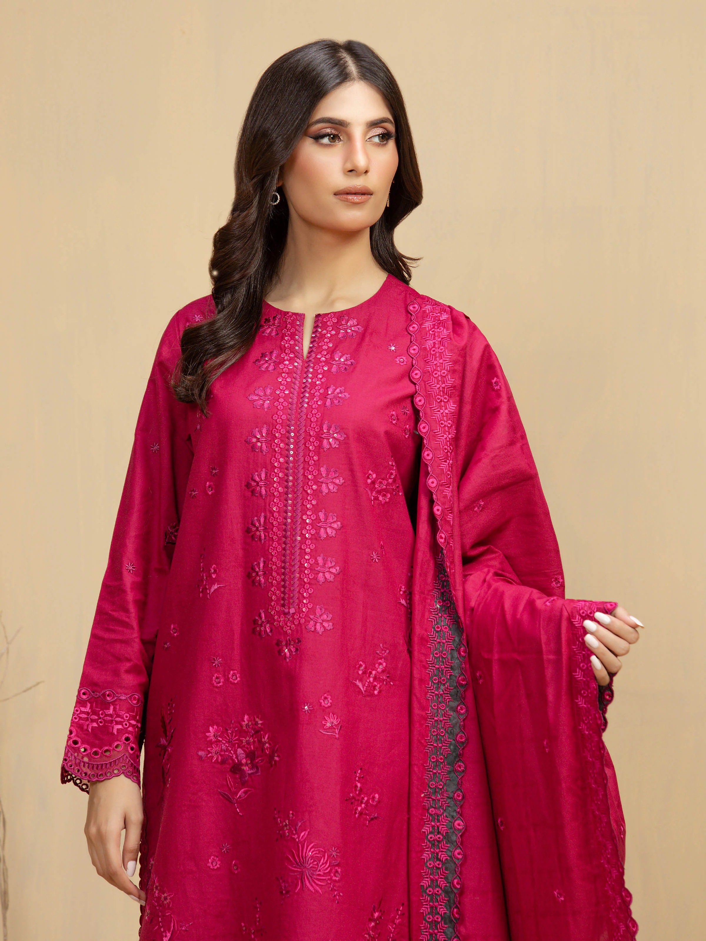 Unstitched Embroidered Jacquard Suit - EWU5V3-31158-3P - Image 2