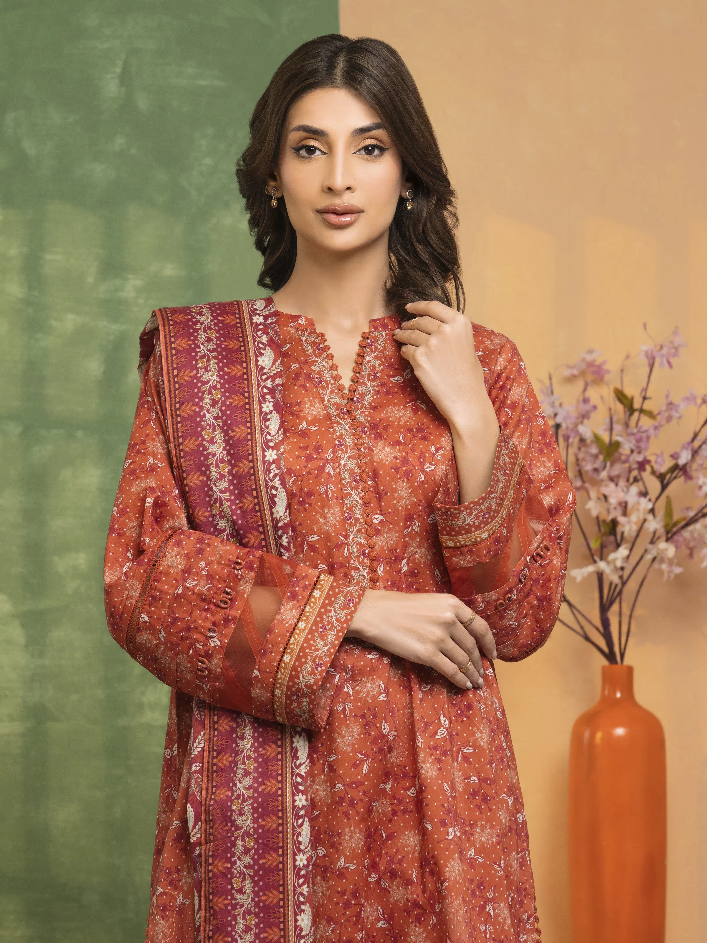 Unstitched Printed Lawn Shirt Dupatta - EWU5A1-35646SD - Image 2
