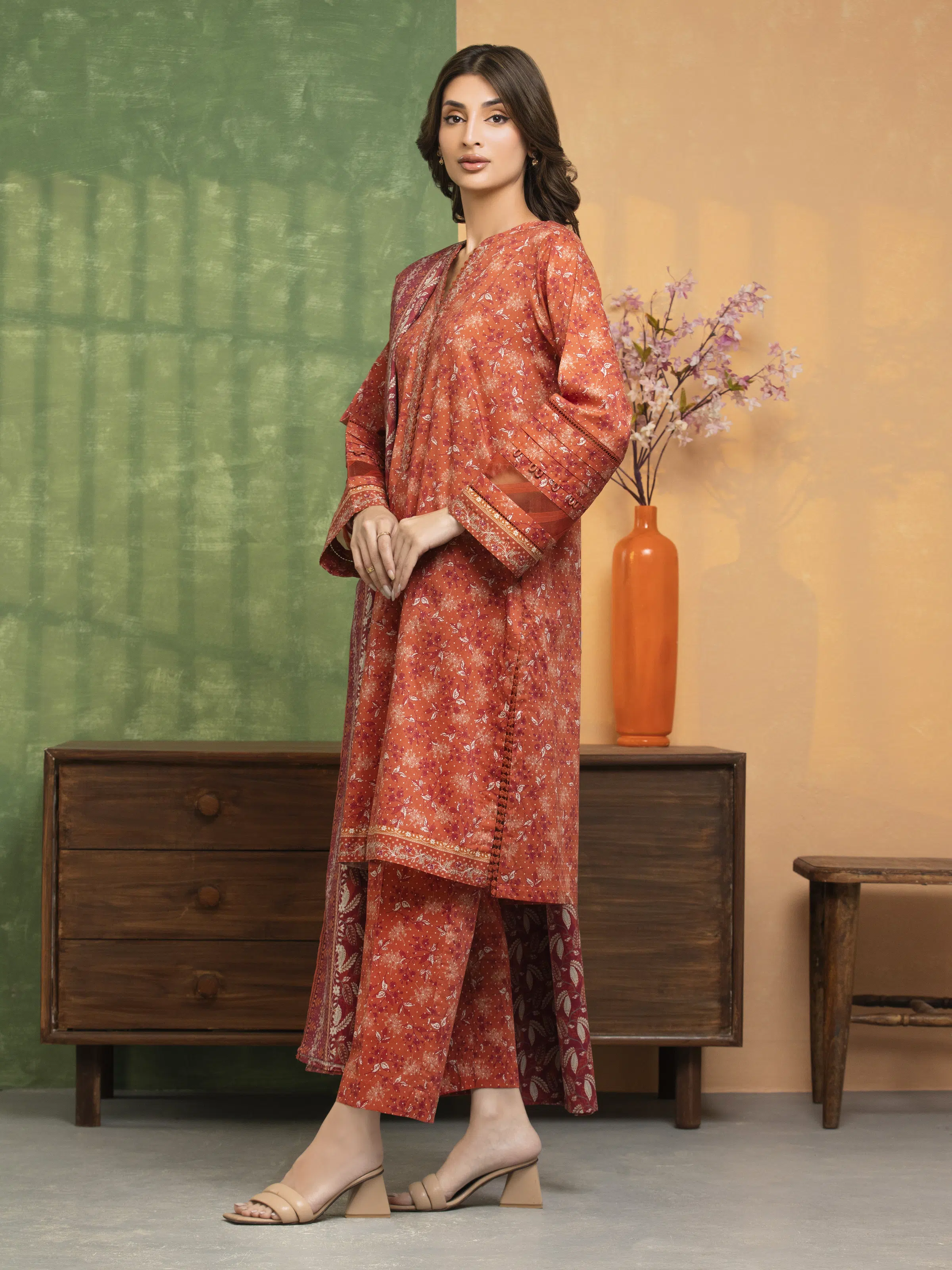 Unstitched Printed Lawn Shirt Dupatta - EWU5A1-35646SD - Image 4
