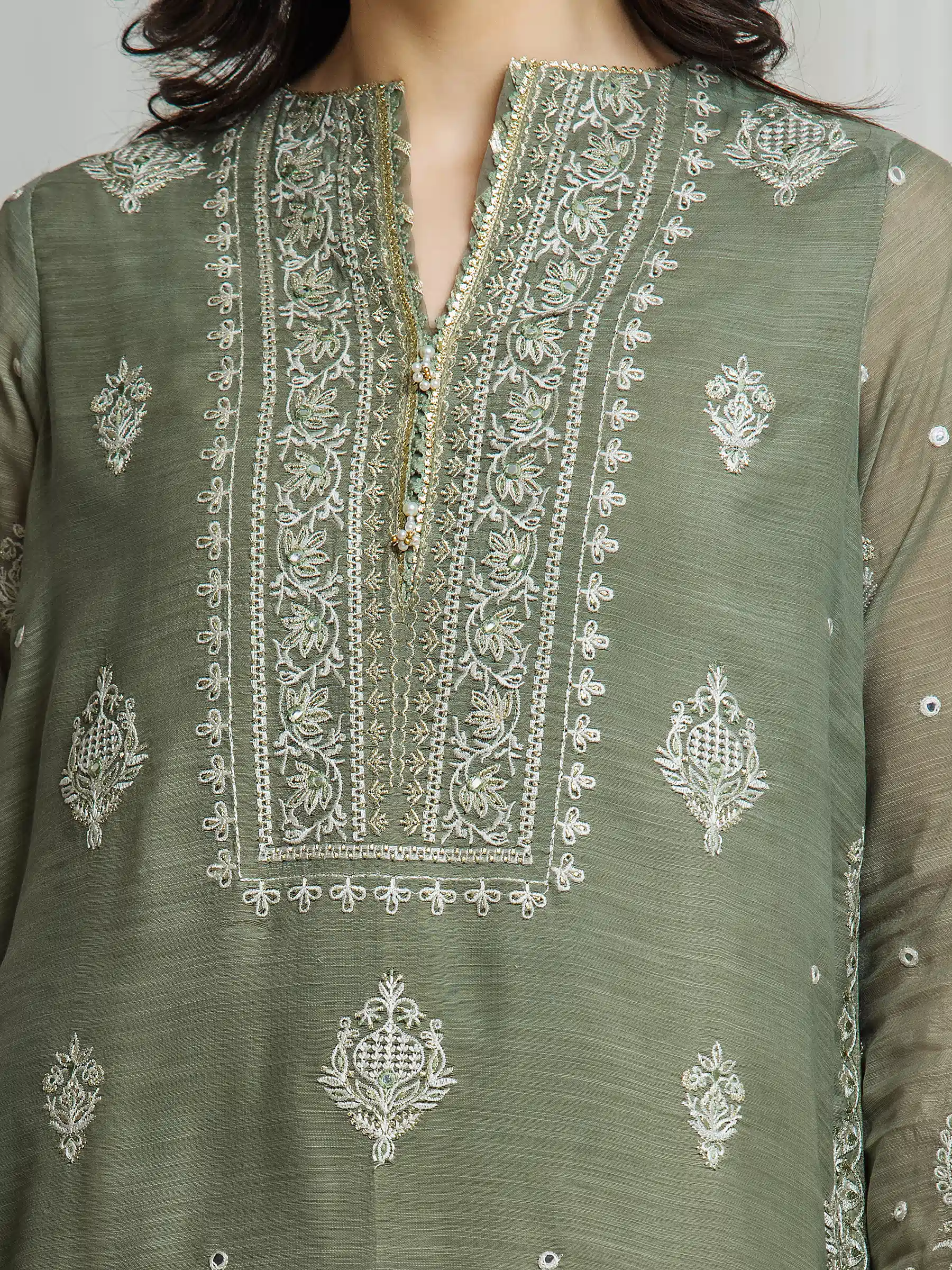 Unstitched Embroidered Munar Suit - EWU6V21-32063-3P - Image 4
