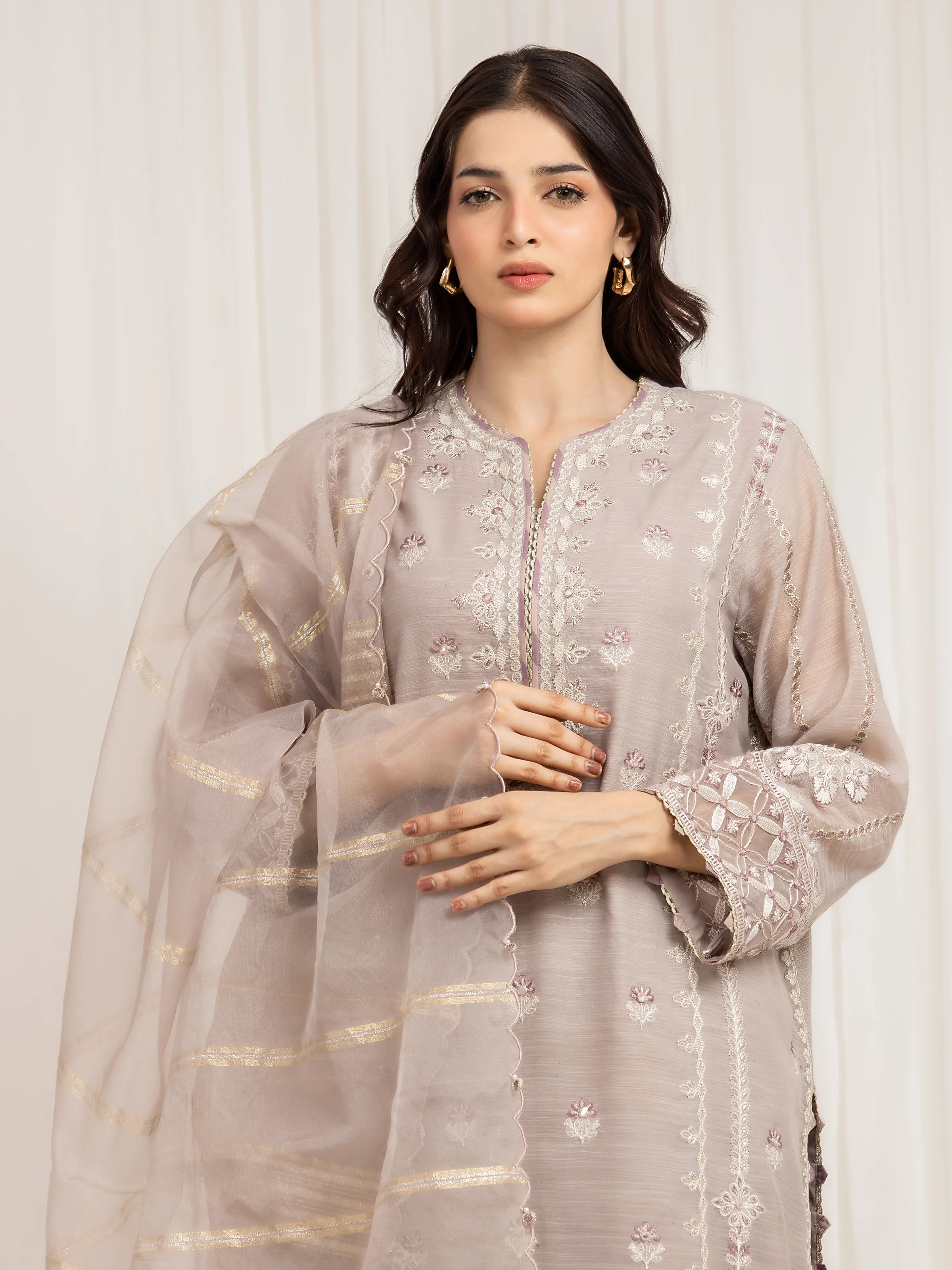 Unstitched Embroidered Munar Suit - EWU6V21-32064-3P - Image 2