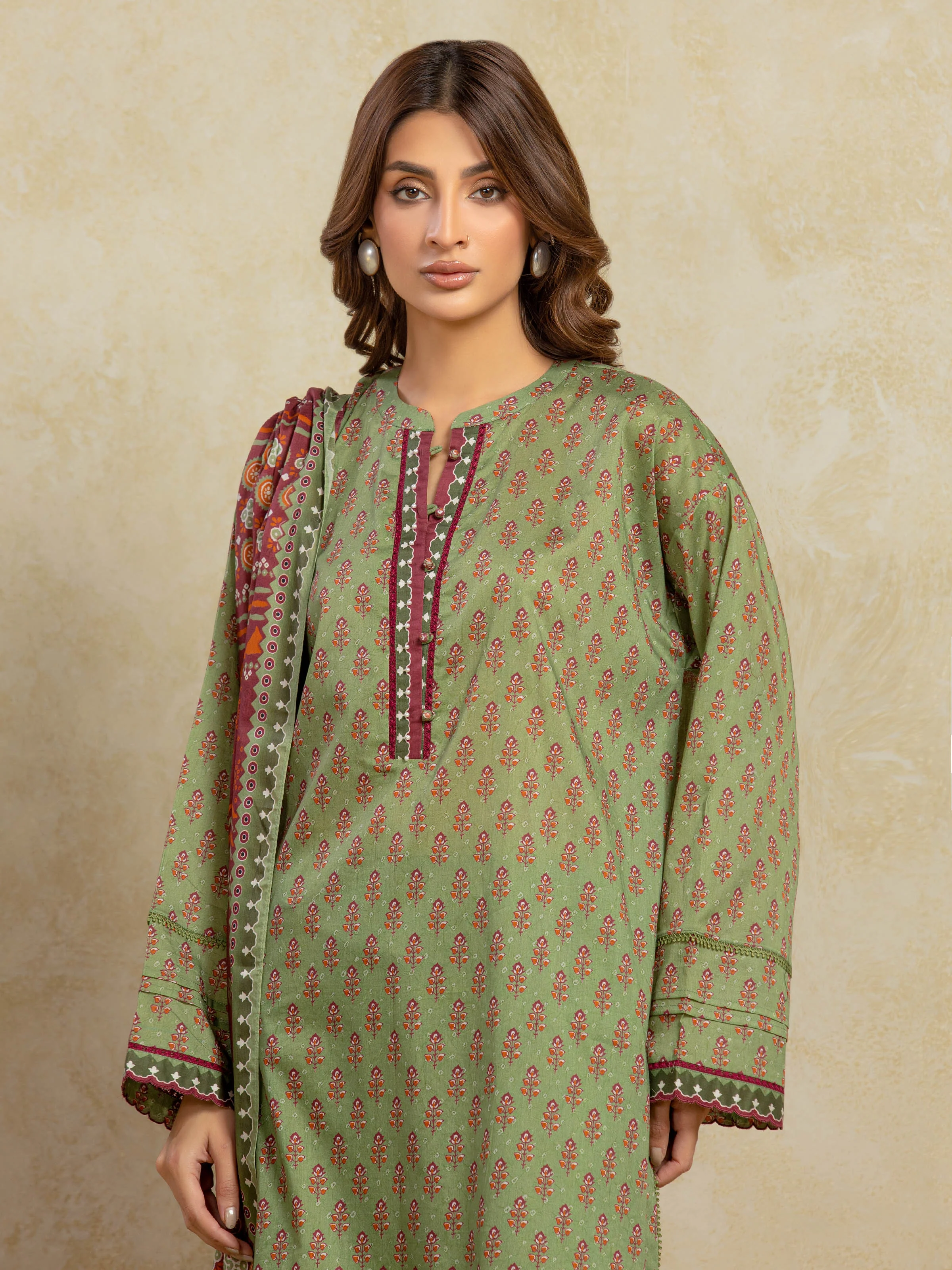 Unstitched Printed Khaddar Suit - EWU5A3-35943-3P - Image 2