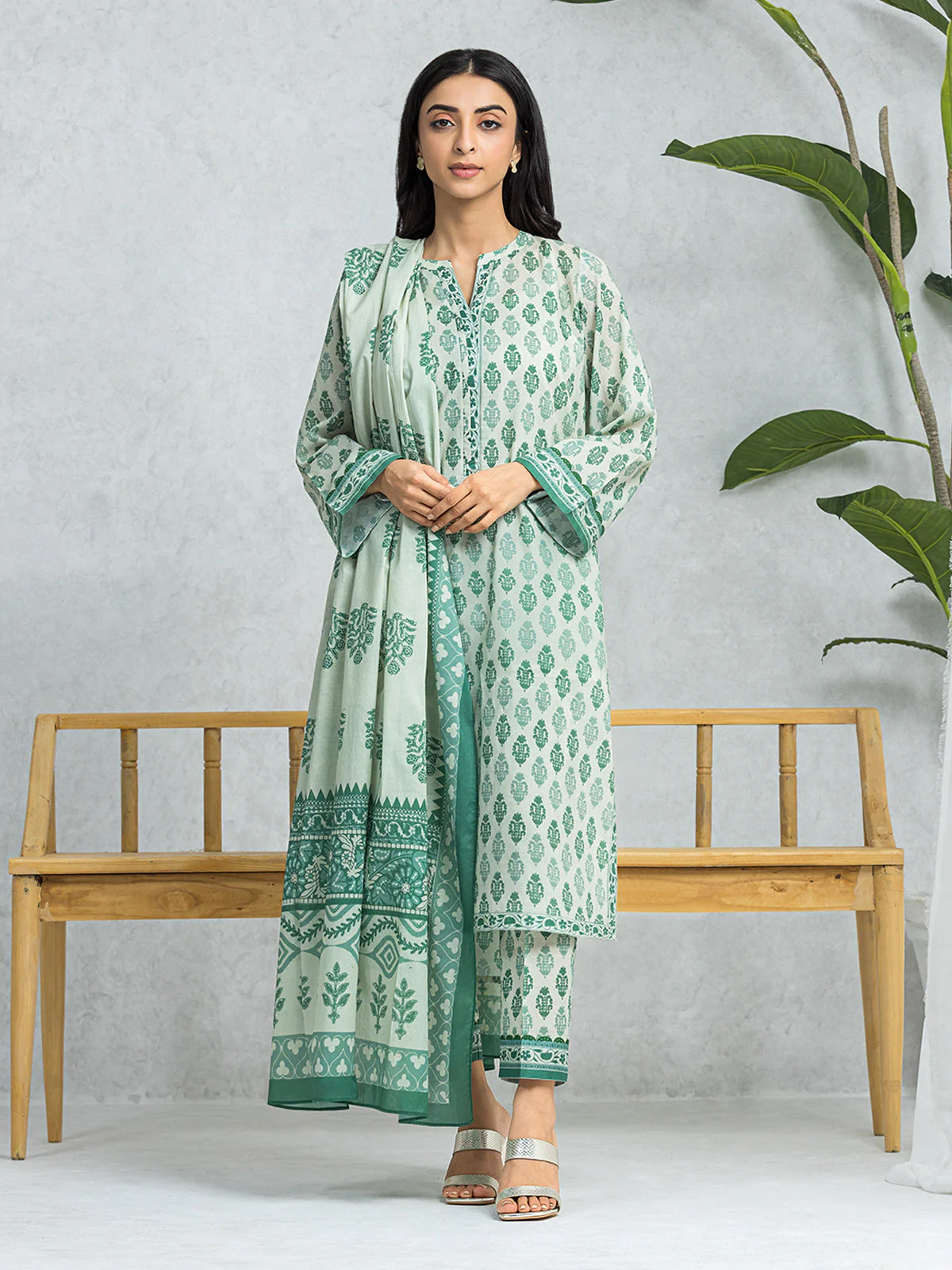 Unstitched Printed Lawn Shirt Trouser - EWU24A1-29008ST