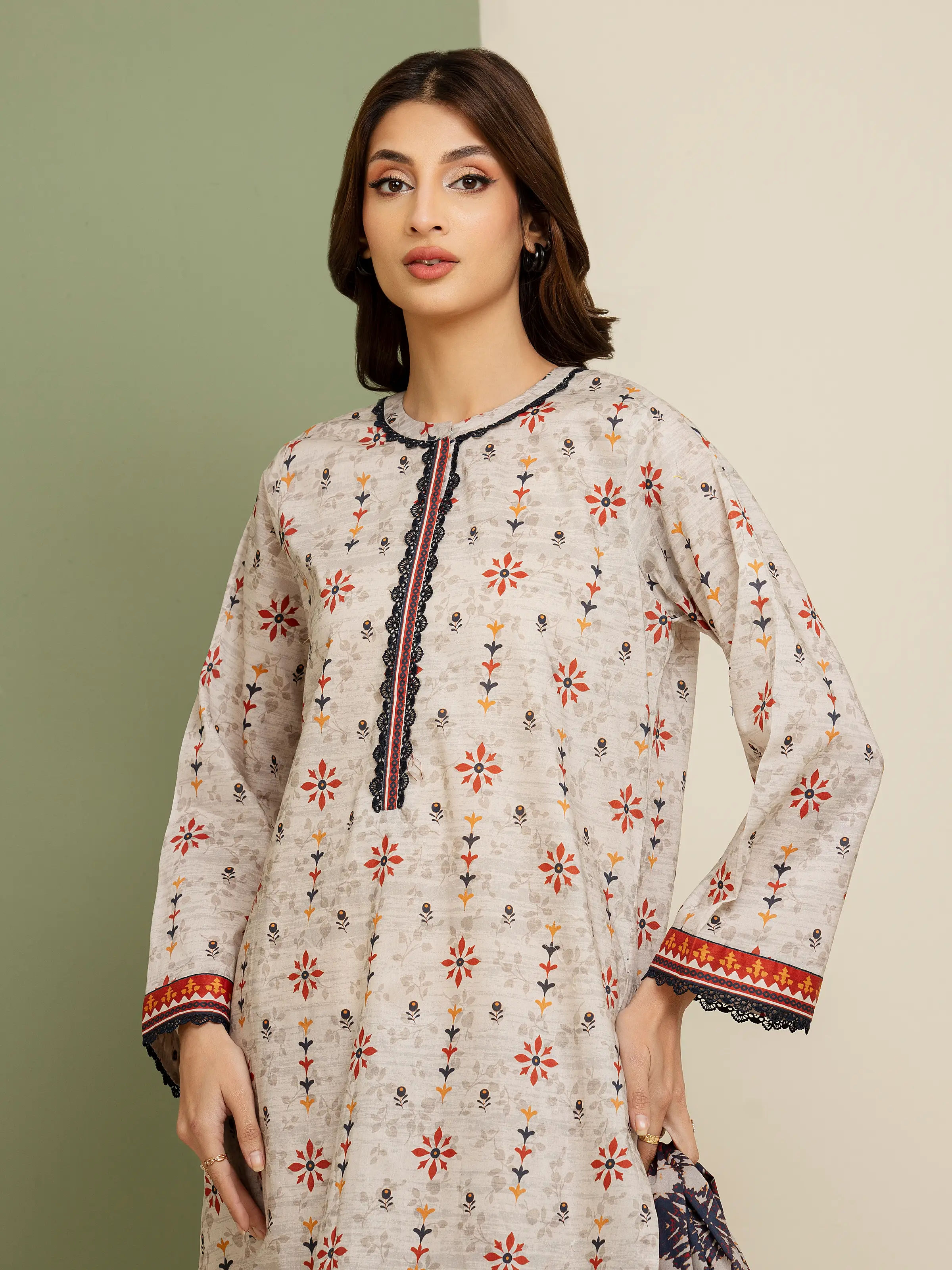 Unstitched Printed Lawn Shirt Dupatta - EWU5A1-35148SD - Image 2